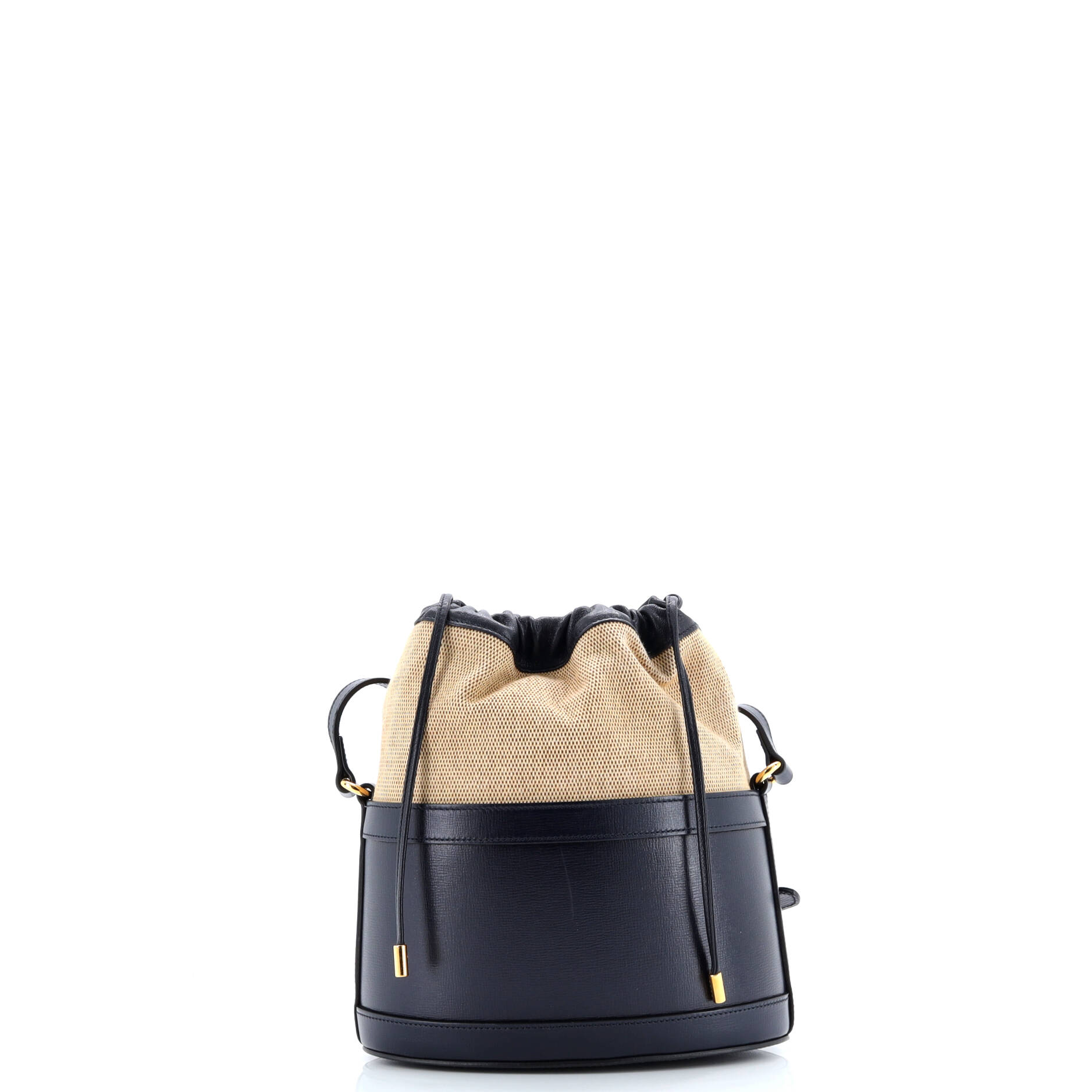 Pre-Loved Gucci Horsebit 1955 Bucket Crossbody Bag Leather and Canvas Small - Image 3