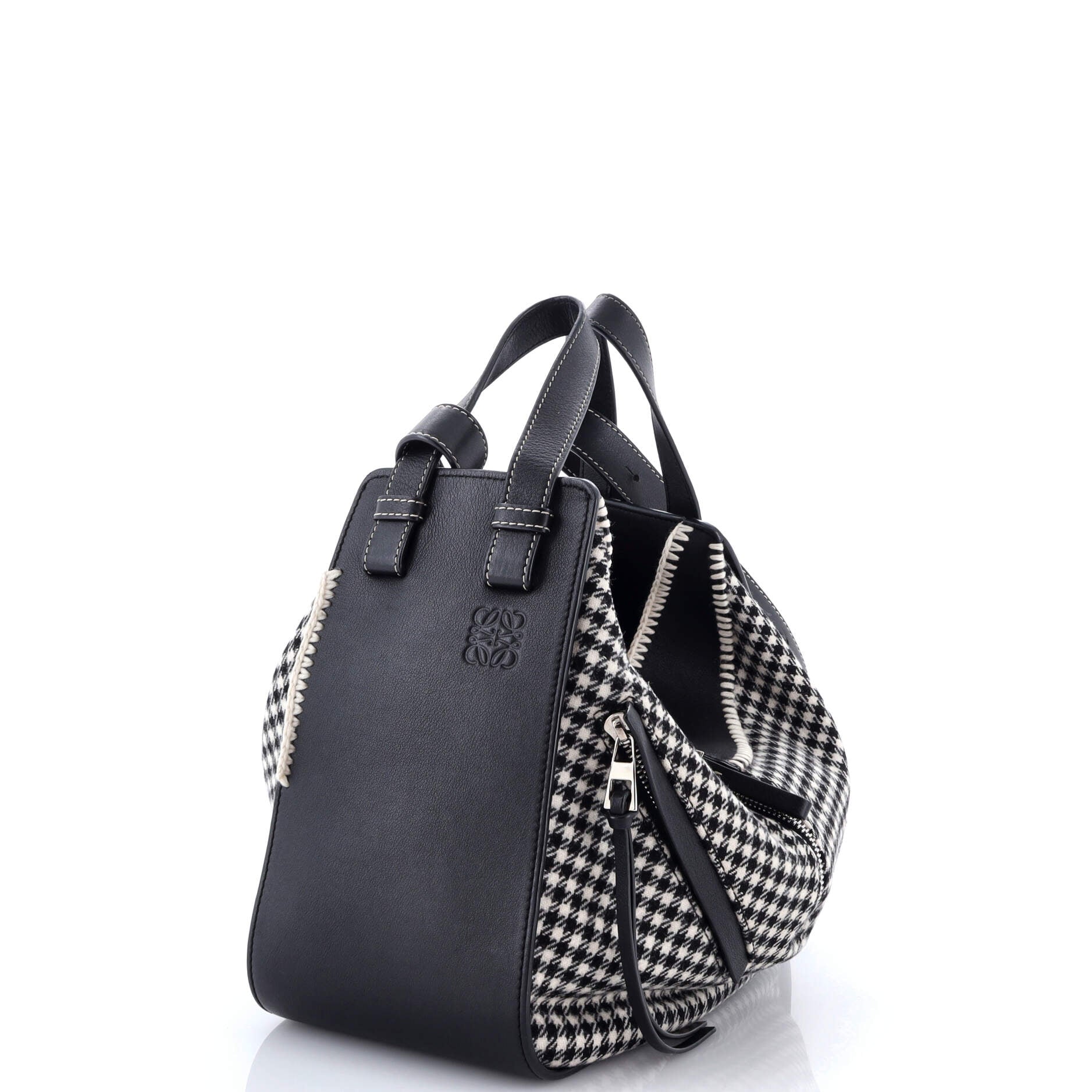 Pre-Loved Loewe Hammock Bag Leather and Tweed Small - Image 2