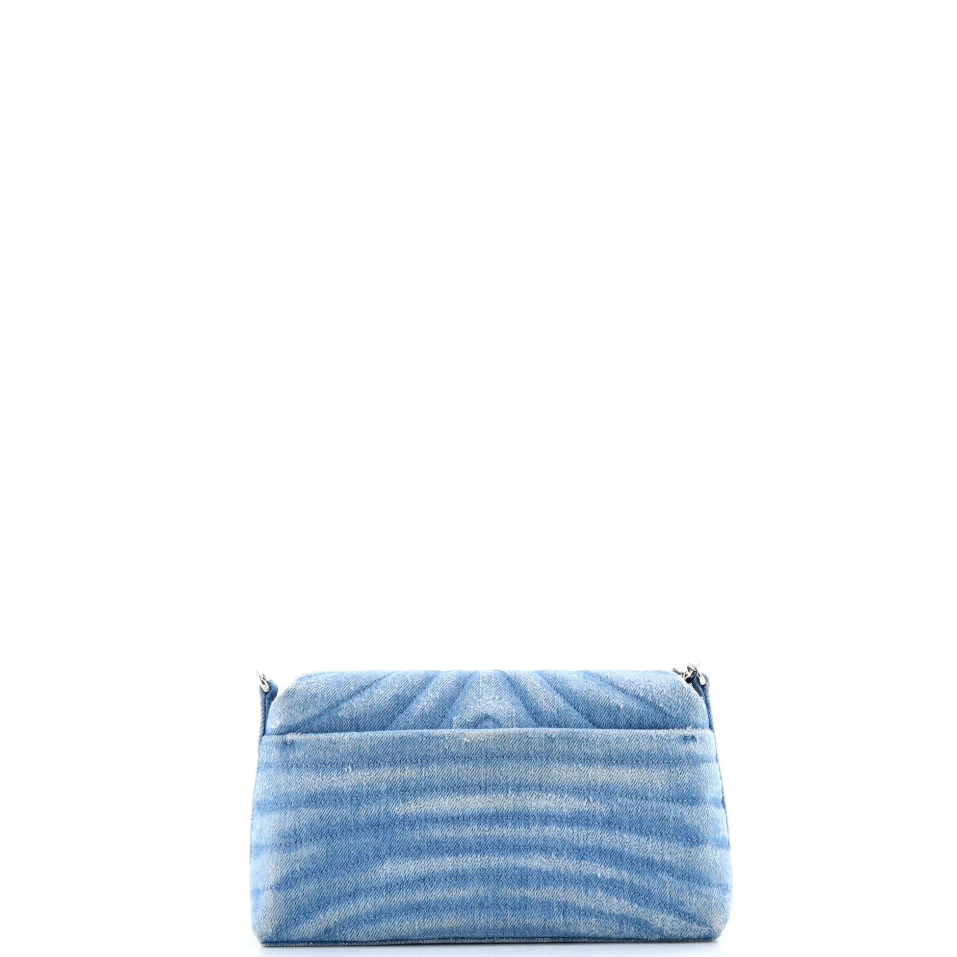 Pre-Loved Givenchy 4G Soft Flap Bag Quilted Denim Small - Image 3