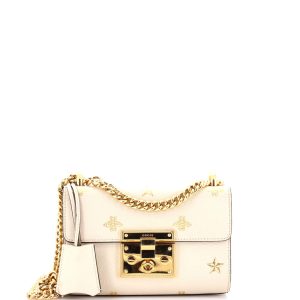 Pre-Loved Gucci Padlock Shoulder Bag Printed Leather Small