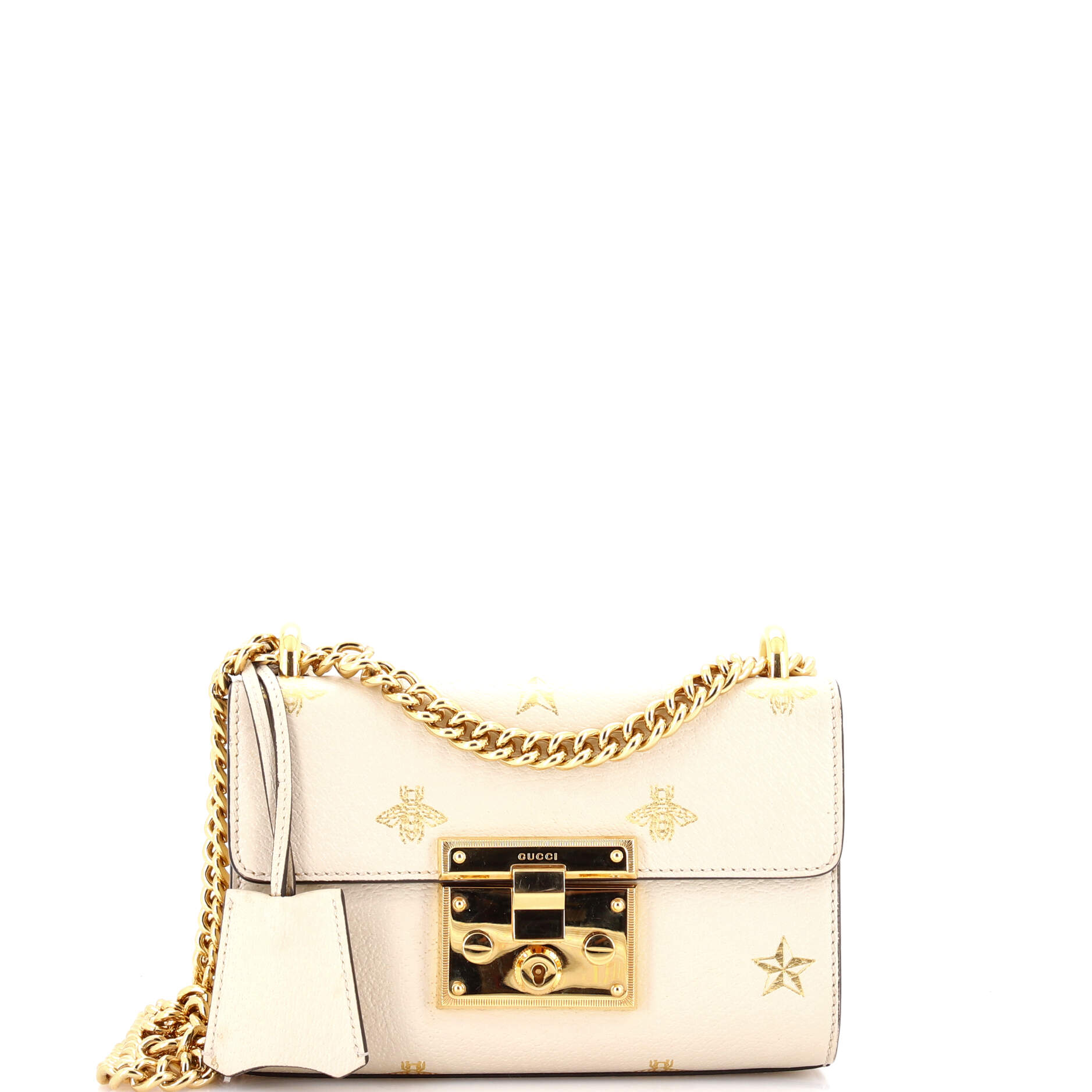 Pre-Loved Gucci Padlock Shoulder Bag Printed Leather Small