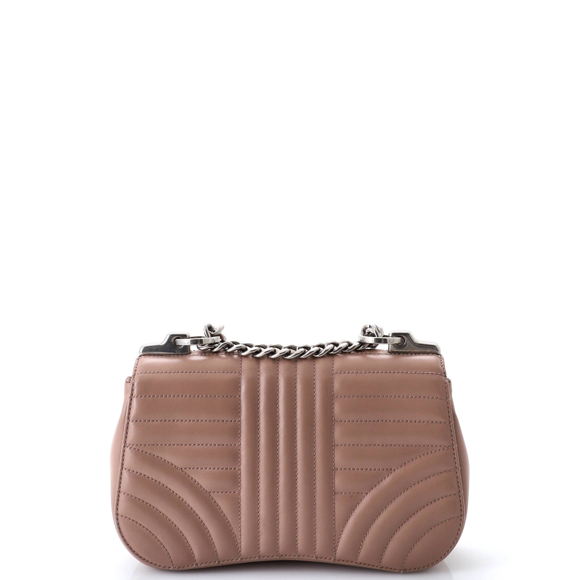 Pre-Loved Prada Curved Flap Chain Shoulder Bag Diagramme Quilted Leather Small - Image 3