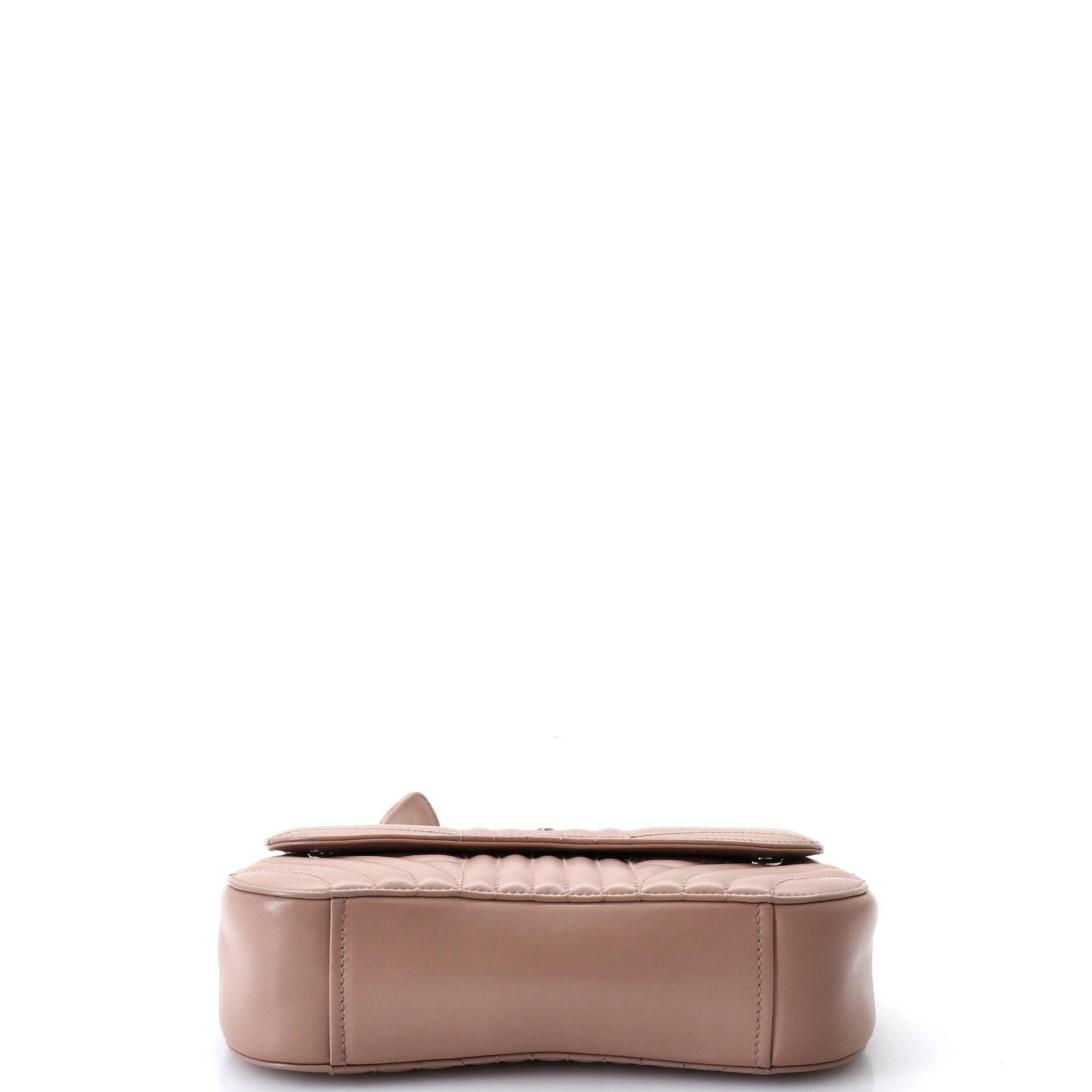 Pre-Loved Prada Curved Flap Chain Shoulder Bag Diagramme Quilted Leather Small - Image 4