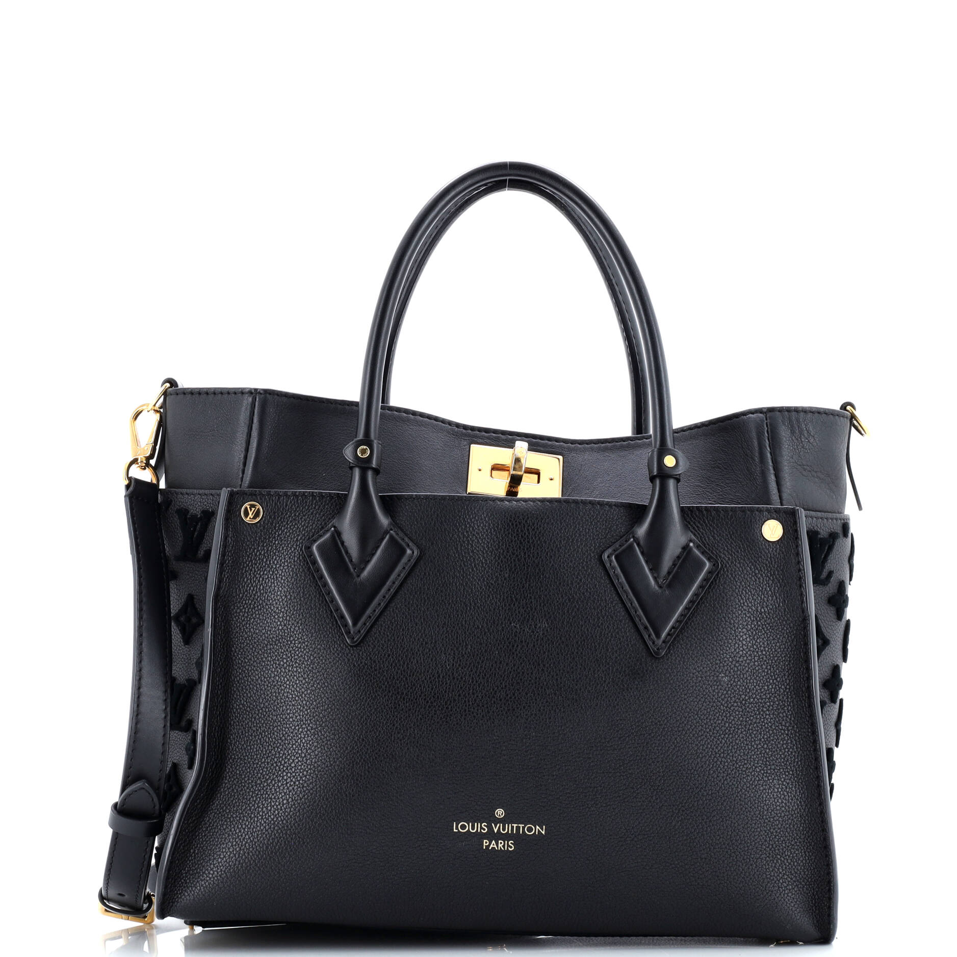 Pre-Loved Louis Vuitton On My Side Tote Monogram Tuffetage Leather MM