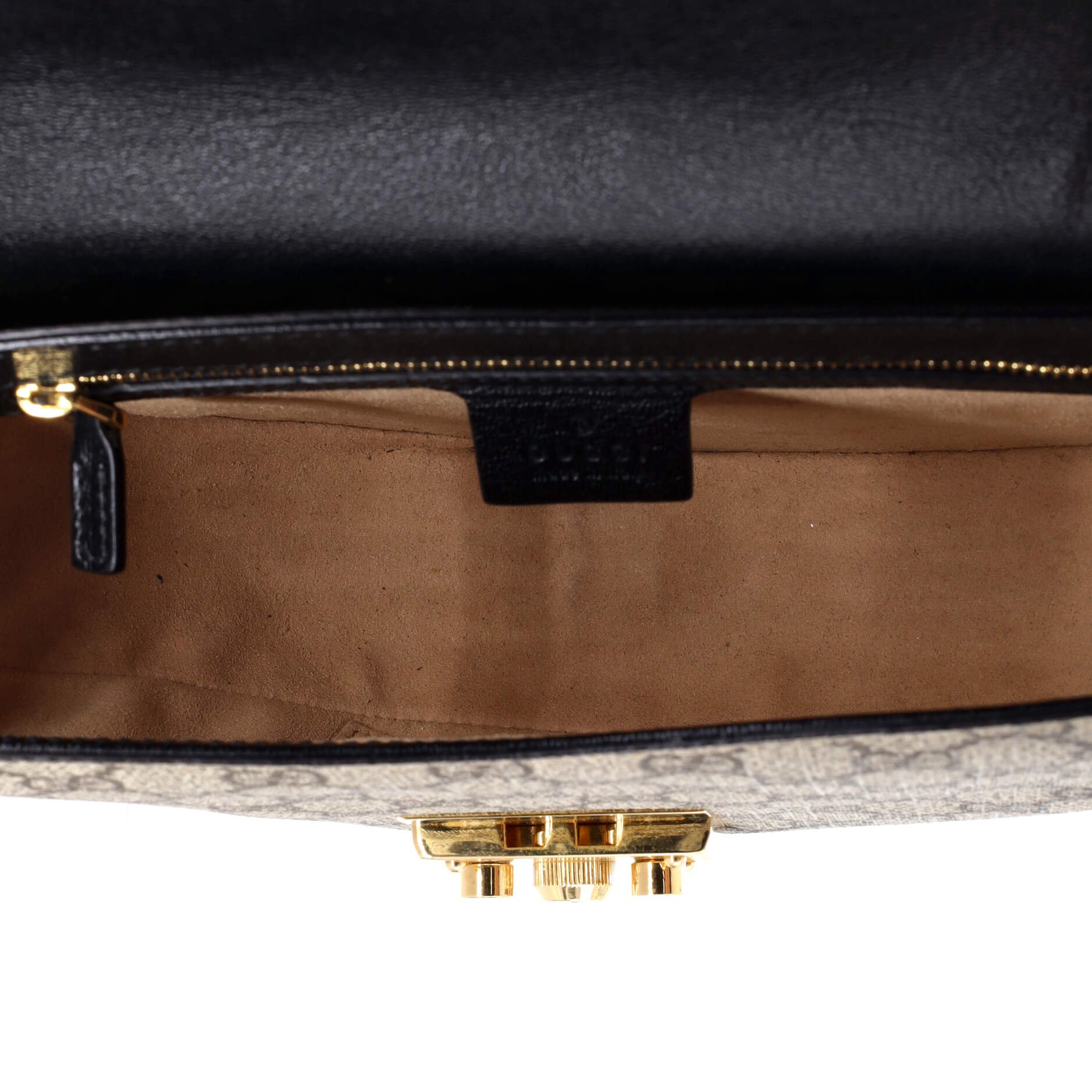 Pre-Loved Gucci Padlock Saddle Shoulder Bag GG Coated Canvas and Leather Small - Image 5