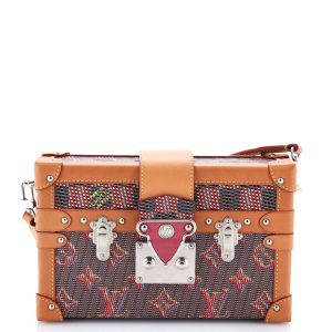Pre-Loved Louis Vuitton Petite Malle Handbag Damier Monogram LV Pop Canvas