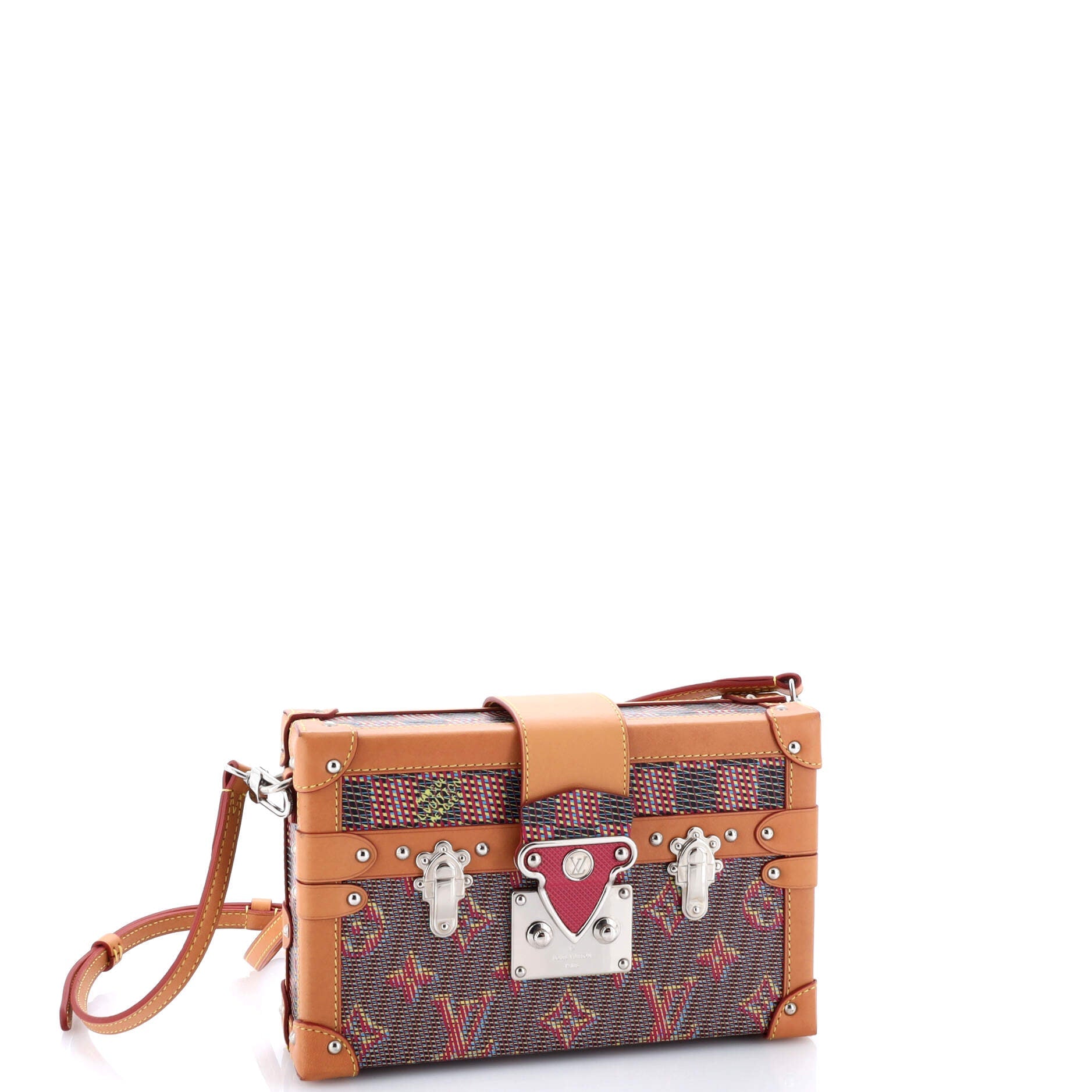 Pre-Loved Louis Vuitton Petite Malle Handbag Damier Monogram LV Pop Canvas - Image 2