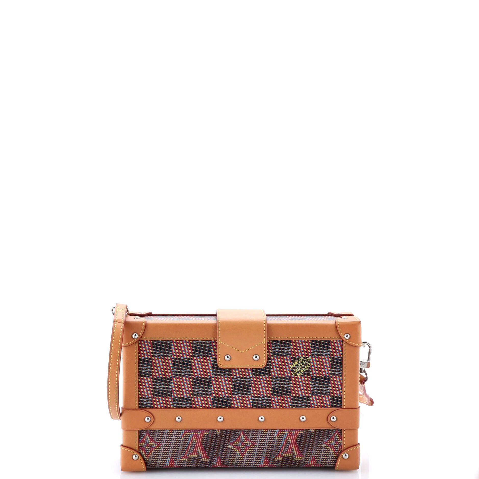 Pre-Loved Louis Vuitton Petite Malle Handbag Damier Monogram LV Pop Canvas - Image 3