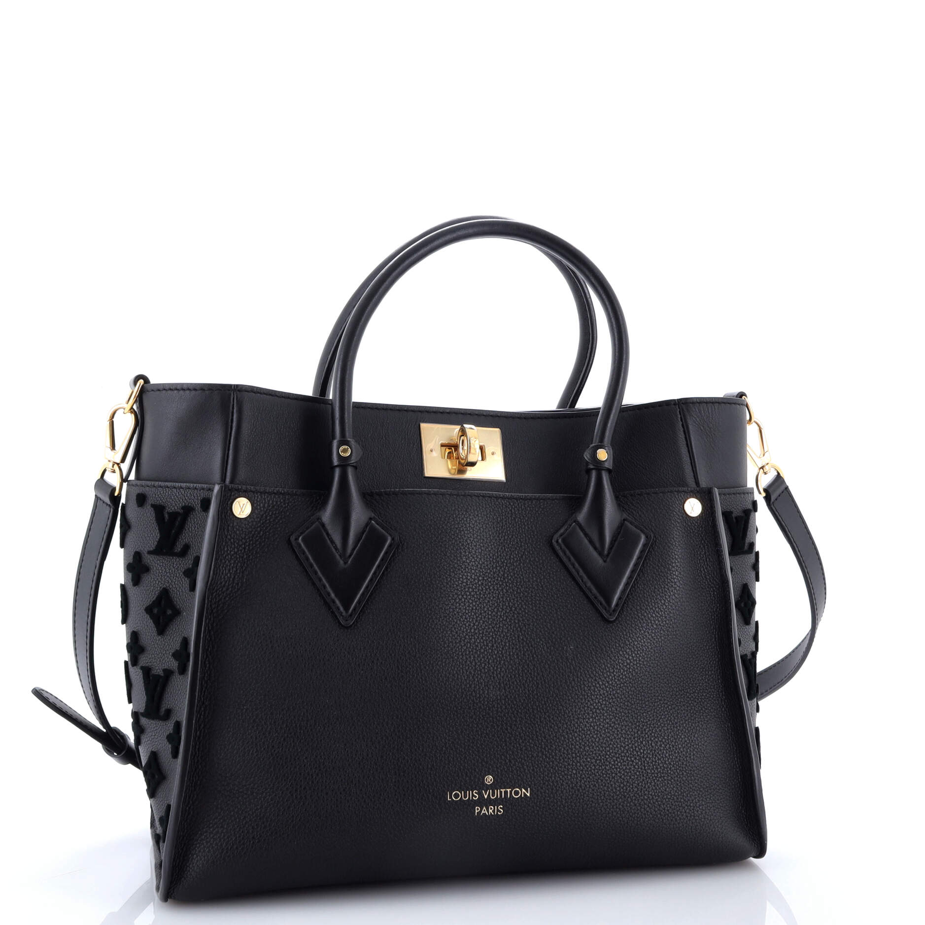 Pre-Loved Louis Vuitton On My Side Tote Monogram Tuffetage Leather MM - Image 2