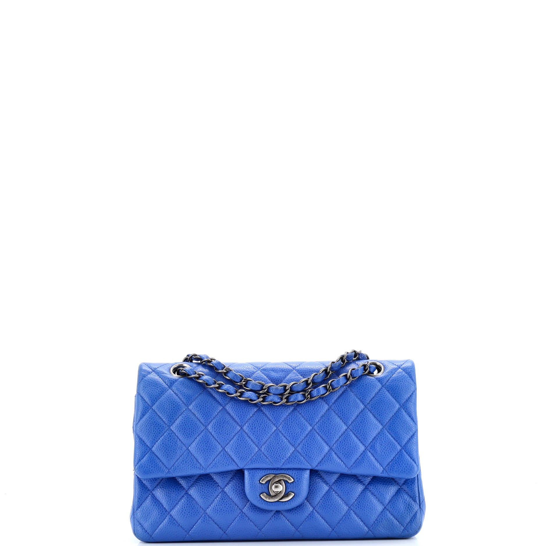 Pre-Loved Chanel Classic Double Flap Bag Quilted Caviar Medium