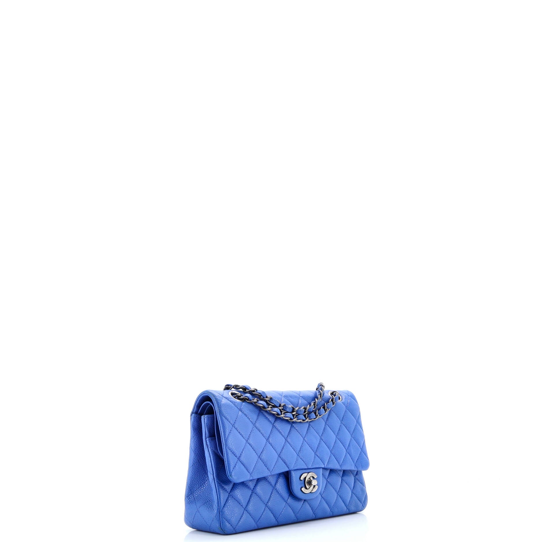 Pre-Loved Chanel Classic Double Flap Bag Quilted Caviar Medium - Image 2