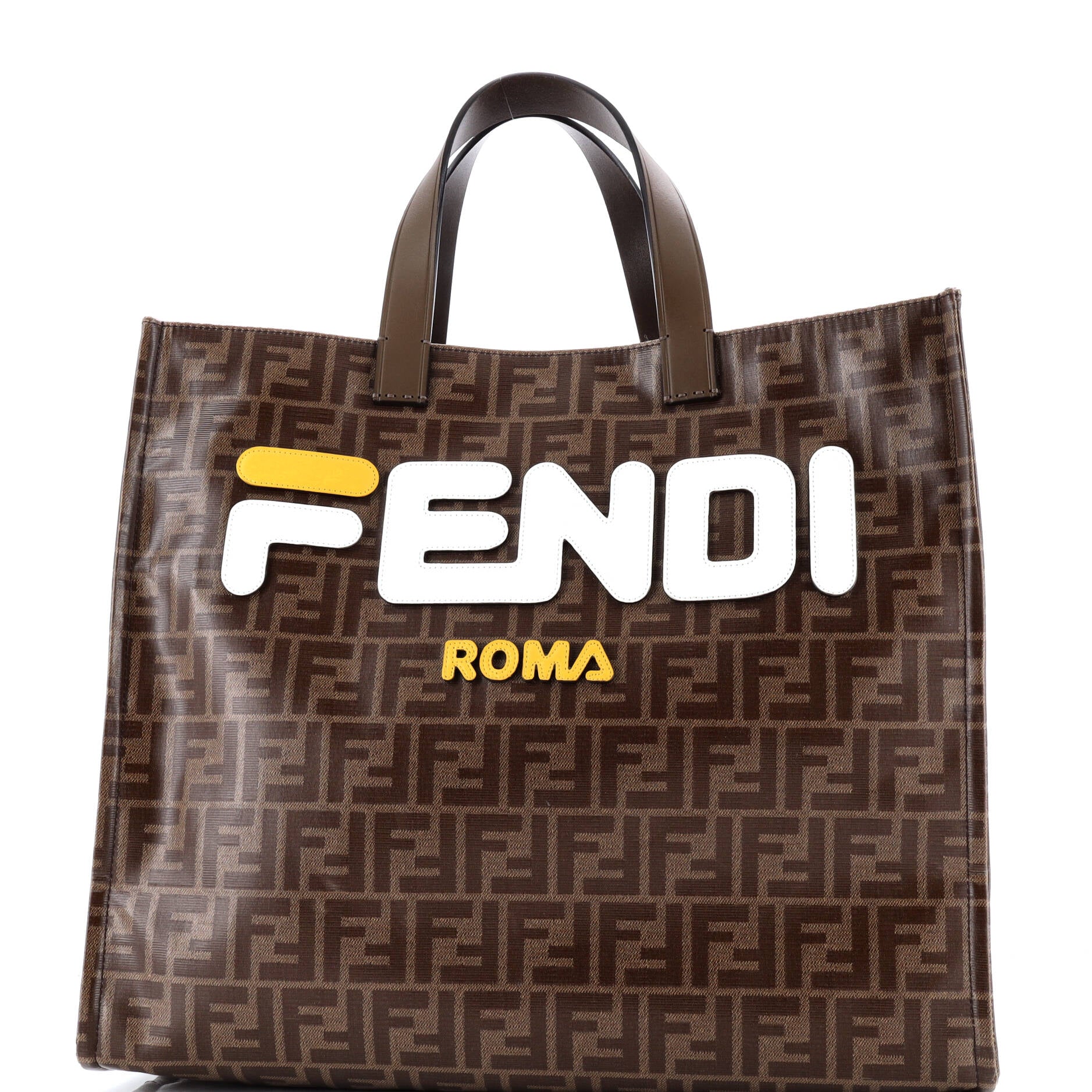 Pre-Loved Fendi Mania Logo Shopper Tote Zucca Coated Canvas Large