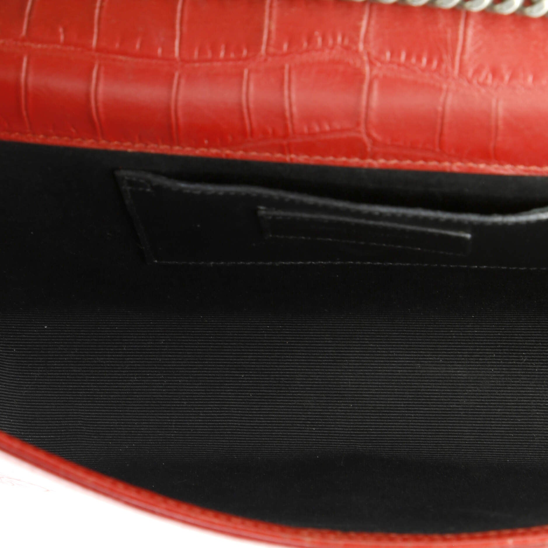 Pre-Loved Saint Laurent Classic Monogram Tassel Crossbody Bag Crocodile Embossed Leather Medium - Image 5