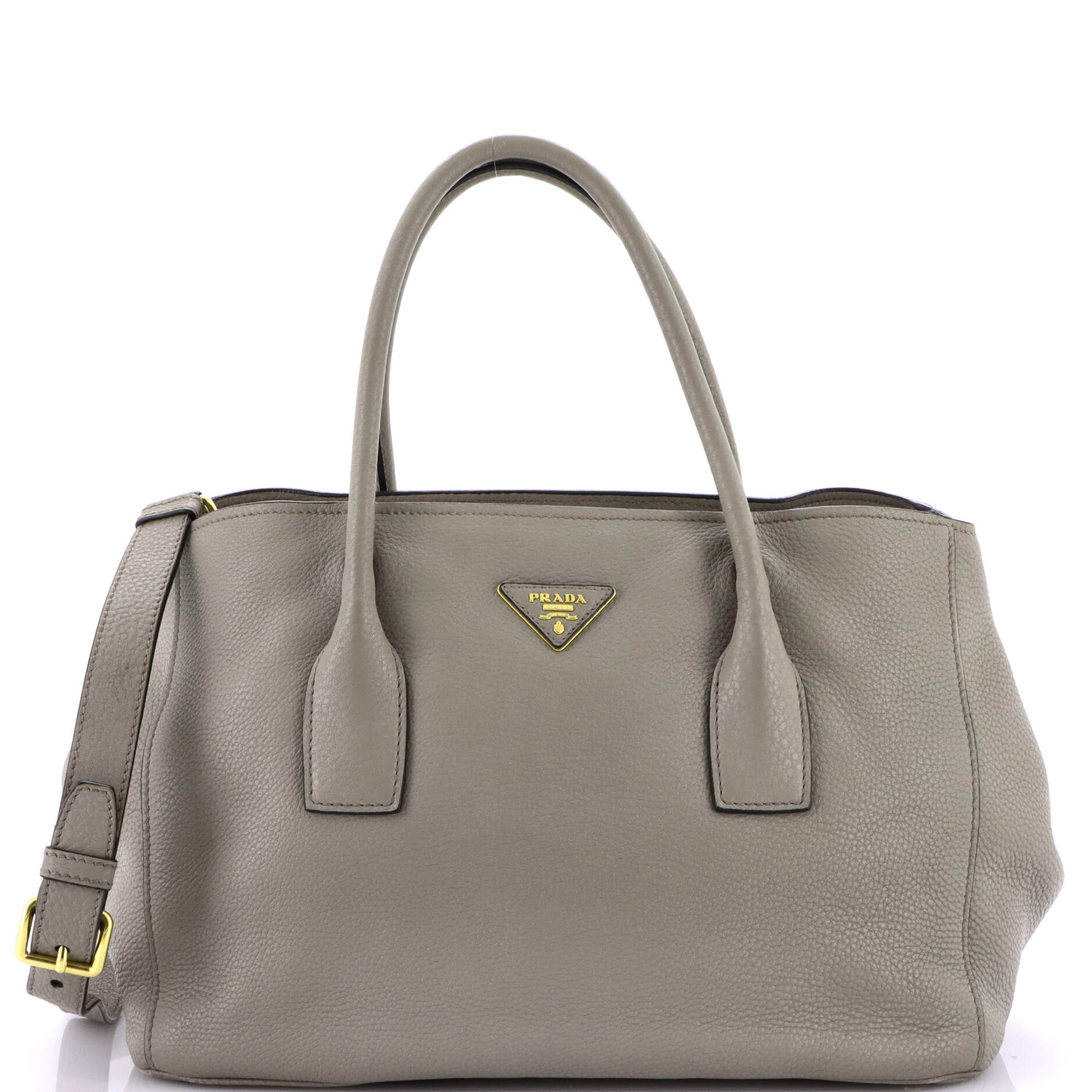 Pre-Loved Prada Convertible Shopping Tote Vitello Daino Medium