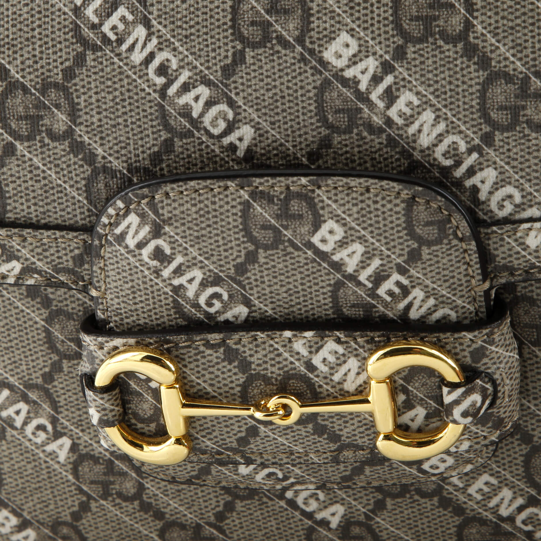 Pre-Loved Gucci x Balenciaga The Hacker Project Horsebit 1955 Shoulder Bag GG Coated Canvas Mini - Image 13