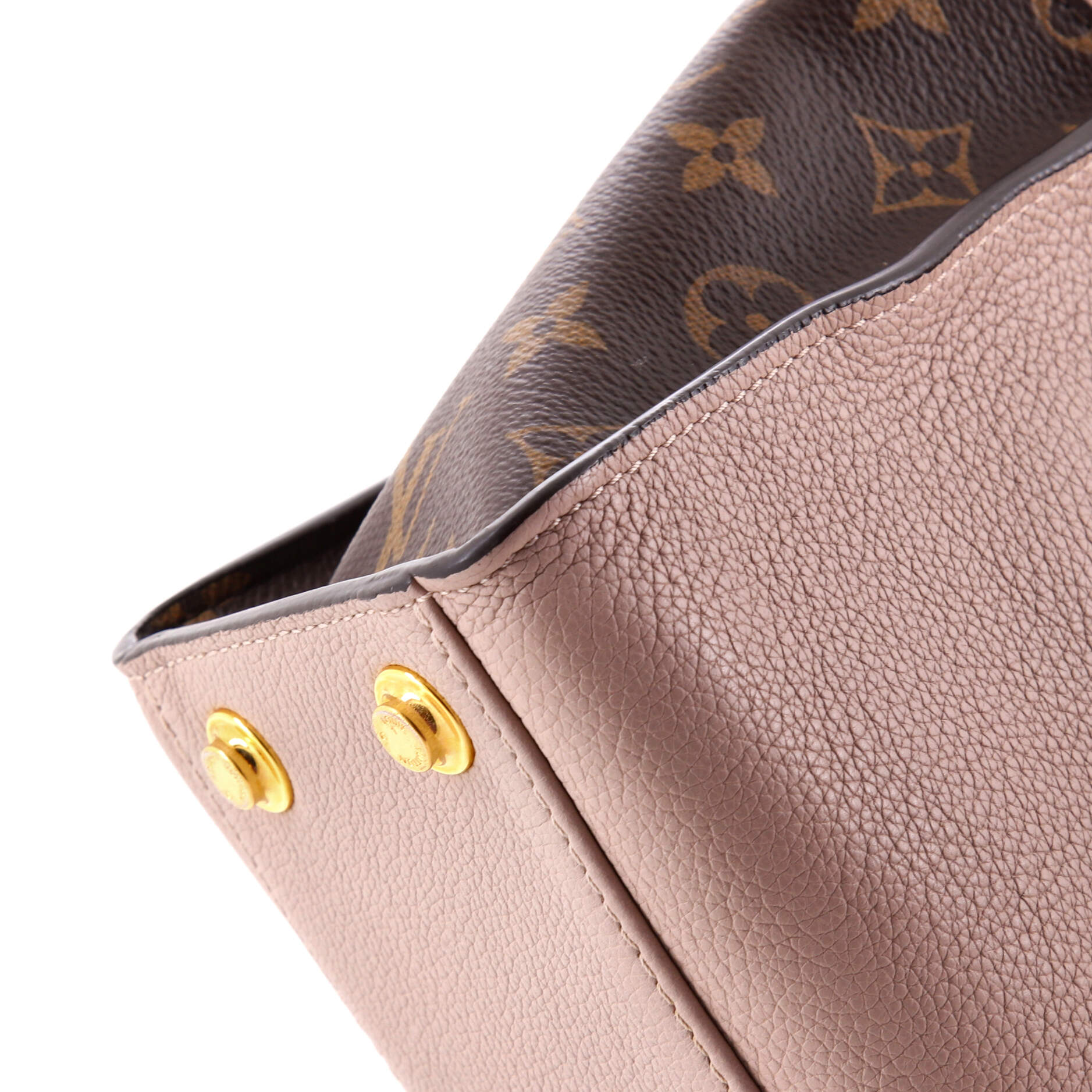 Pre-Loved Louis Vuitton On My Side Tote Leather with Monogram Canvas PM - Image 6