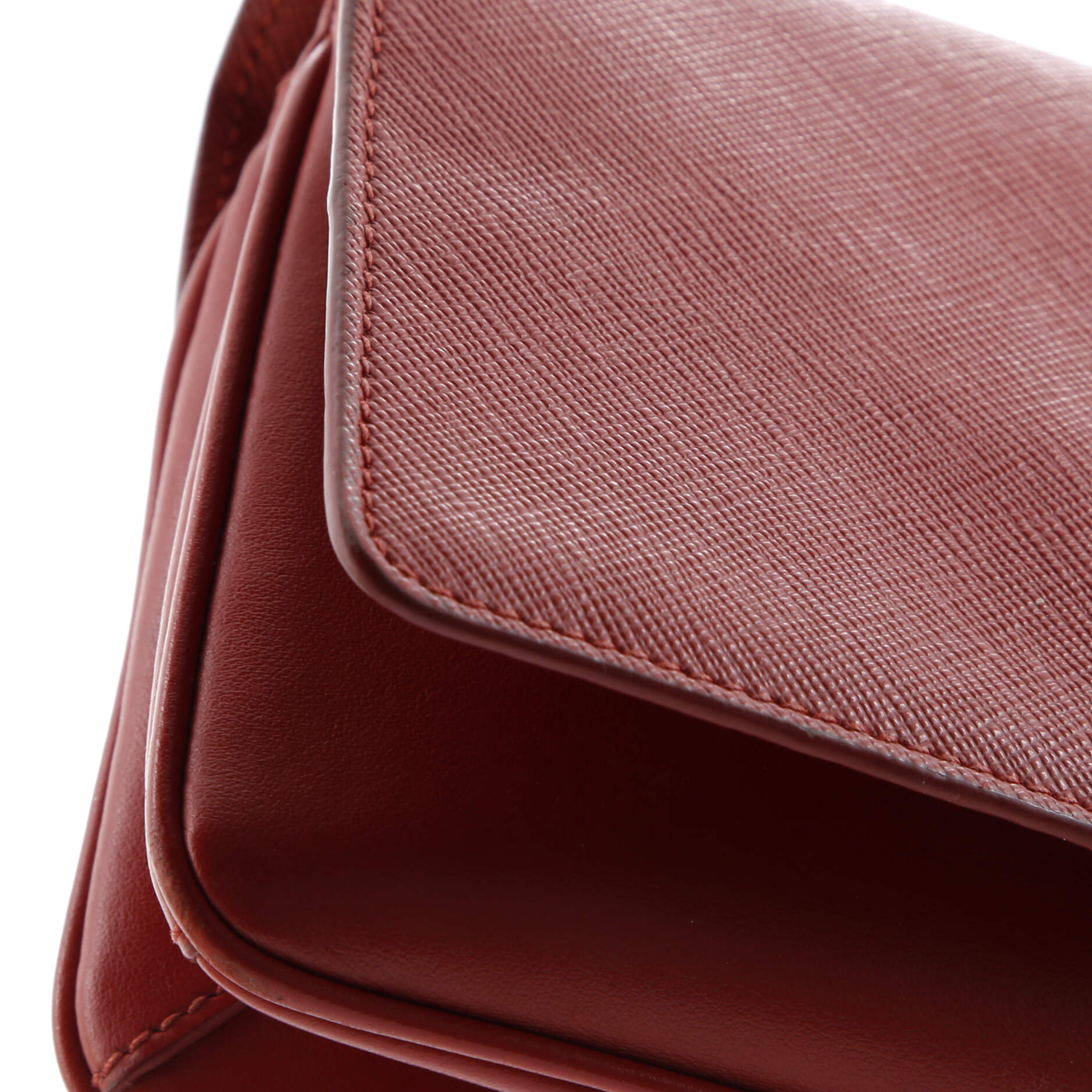 Pre-Loved Prada Chain Flap Crossbody Bag Saffiano and Soft Calf Small - Image 7