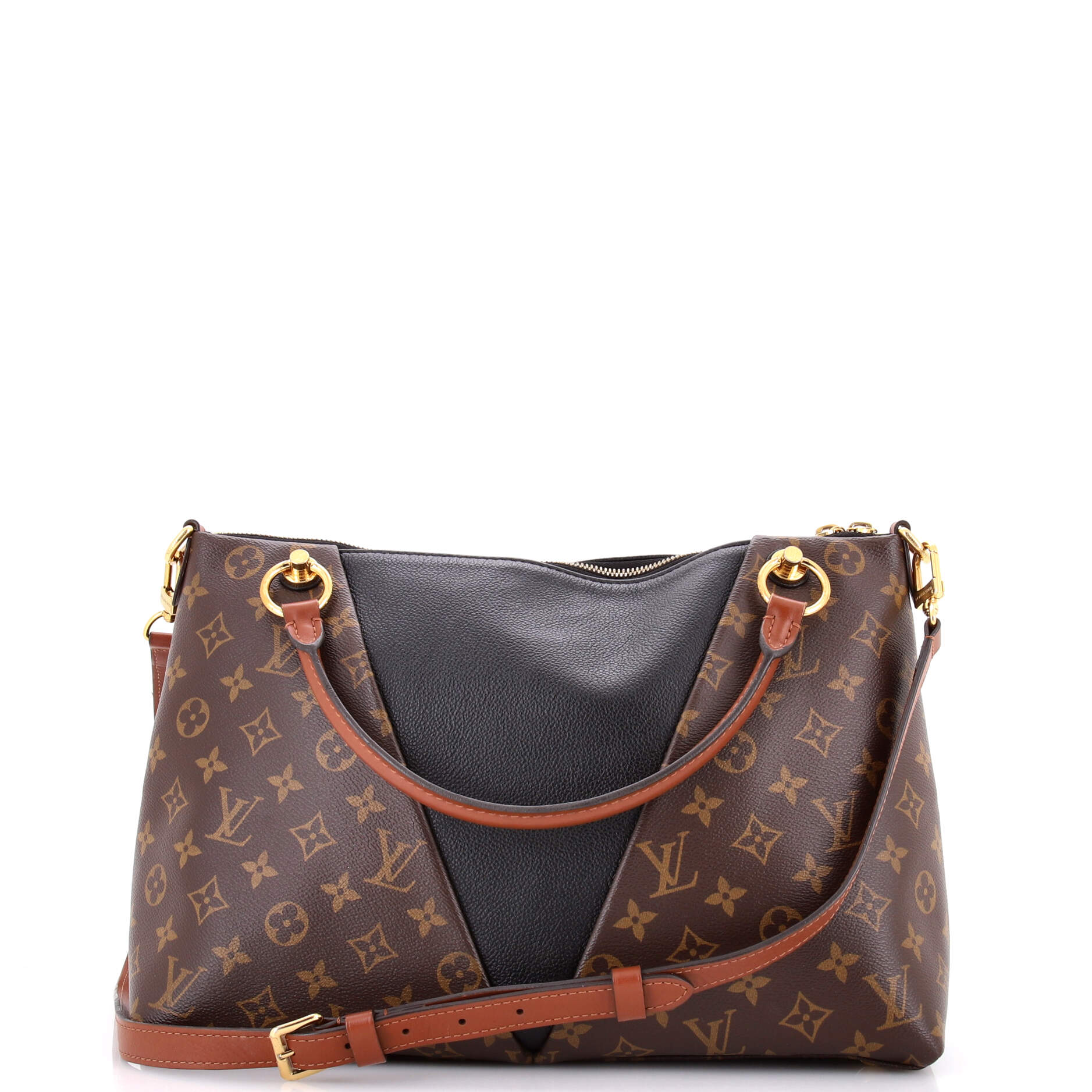 Pre-Loved Louis Vuitton V Tote Monogram Canvas and Leather MM - Image 3