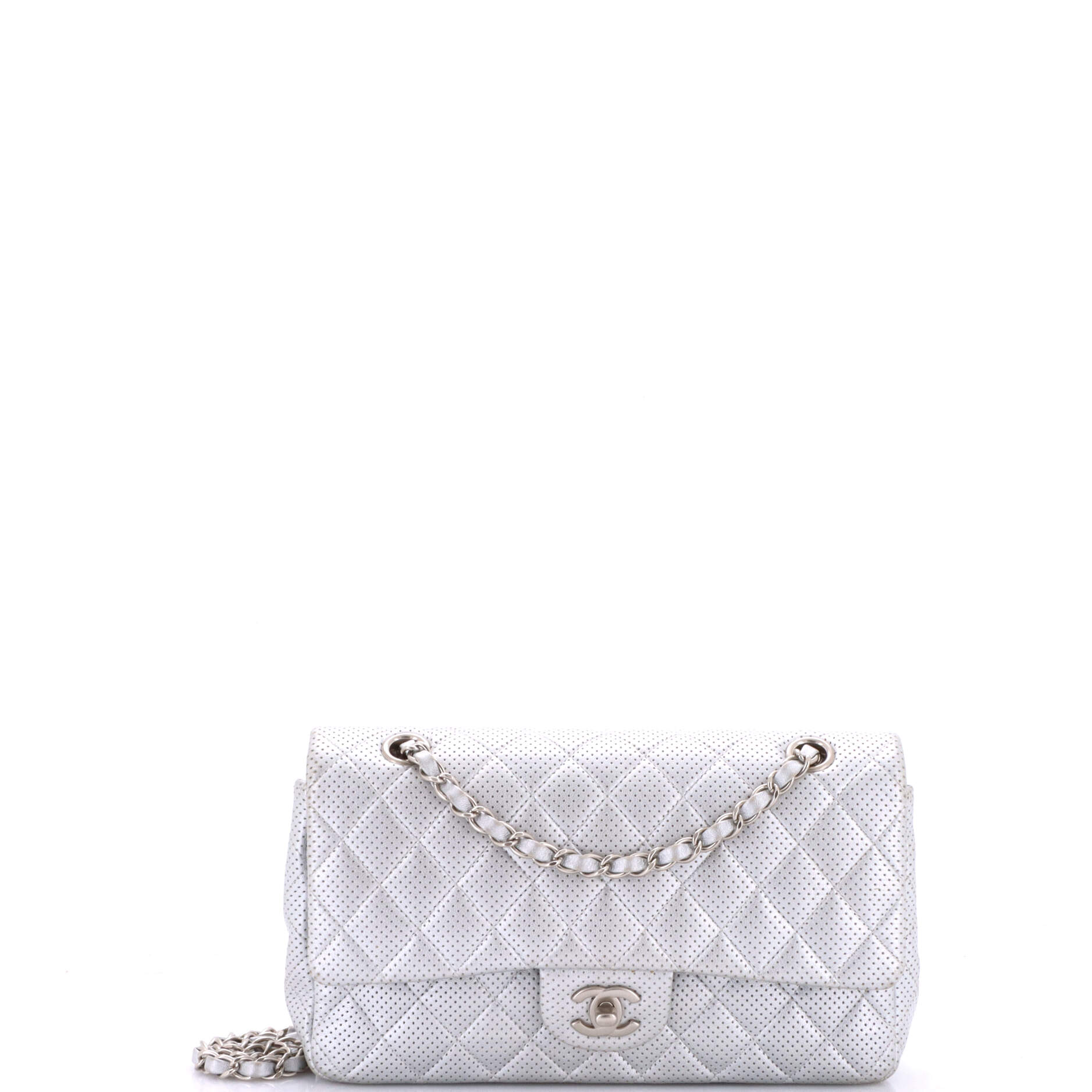 Pre-Loved Chanel Classic Double Flap Bag Quilted Perforated Lambskin Medium