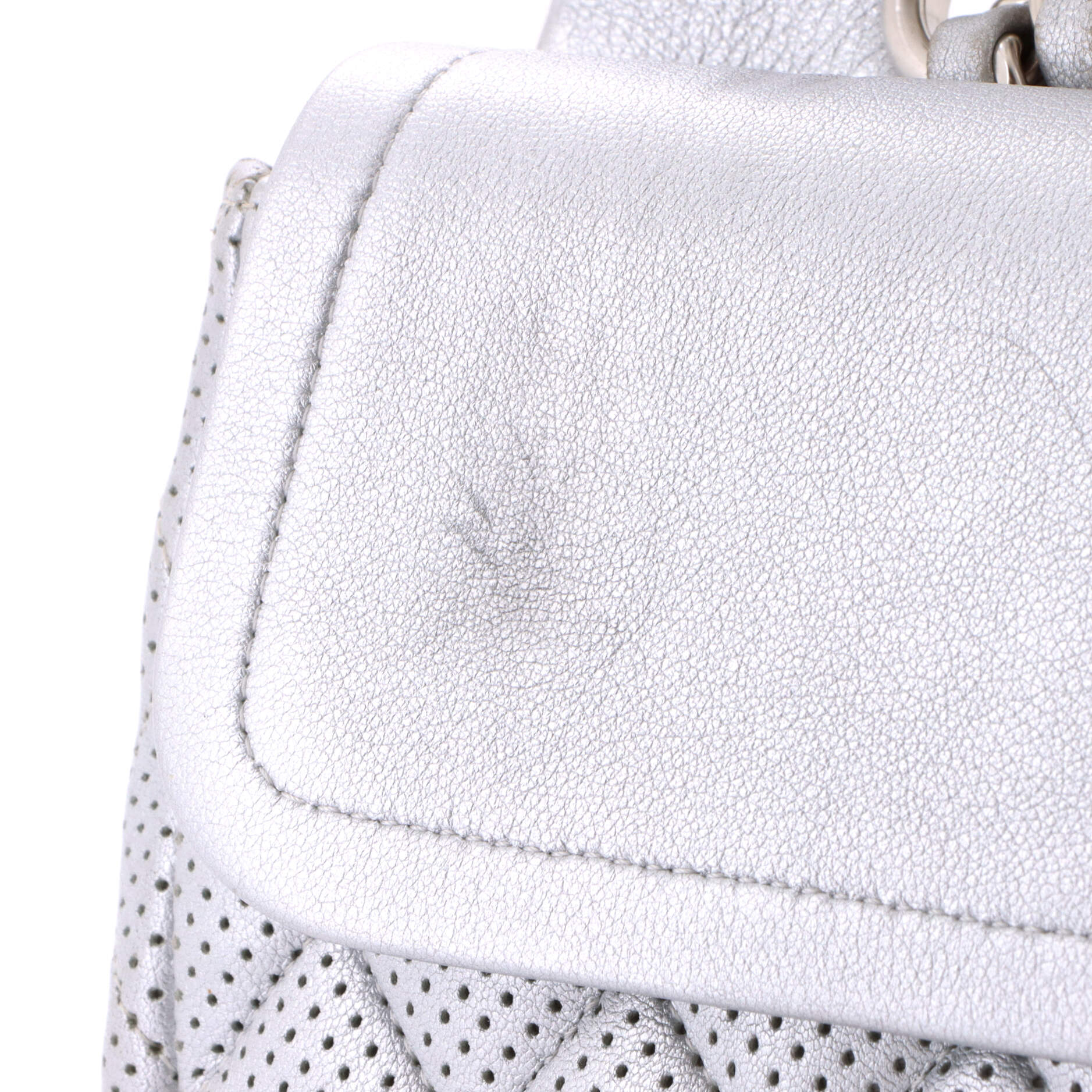 Pre-Loved Chanel Classic Double Flap Bag Quilted Perforated Lambskin Medium - Image 6