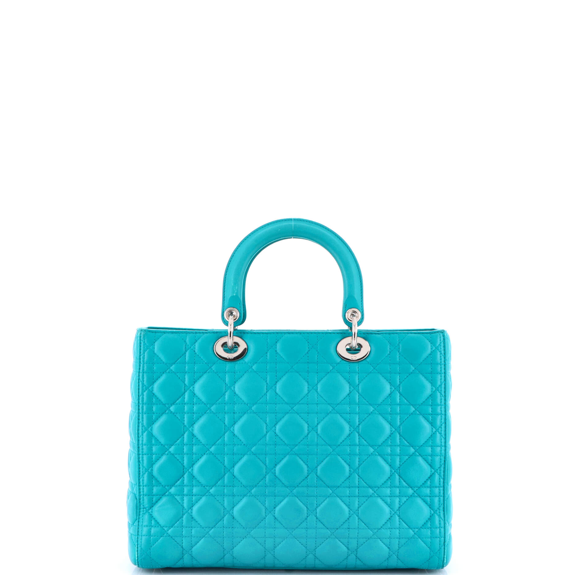 Pre-Loved Christian Dior Lady Dior Bag Cannage Quilt Lambskin Large - Image 3