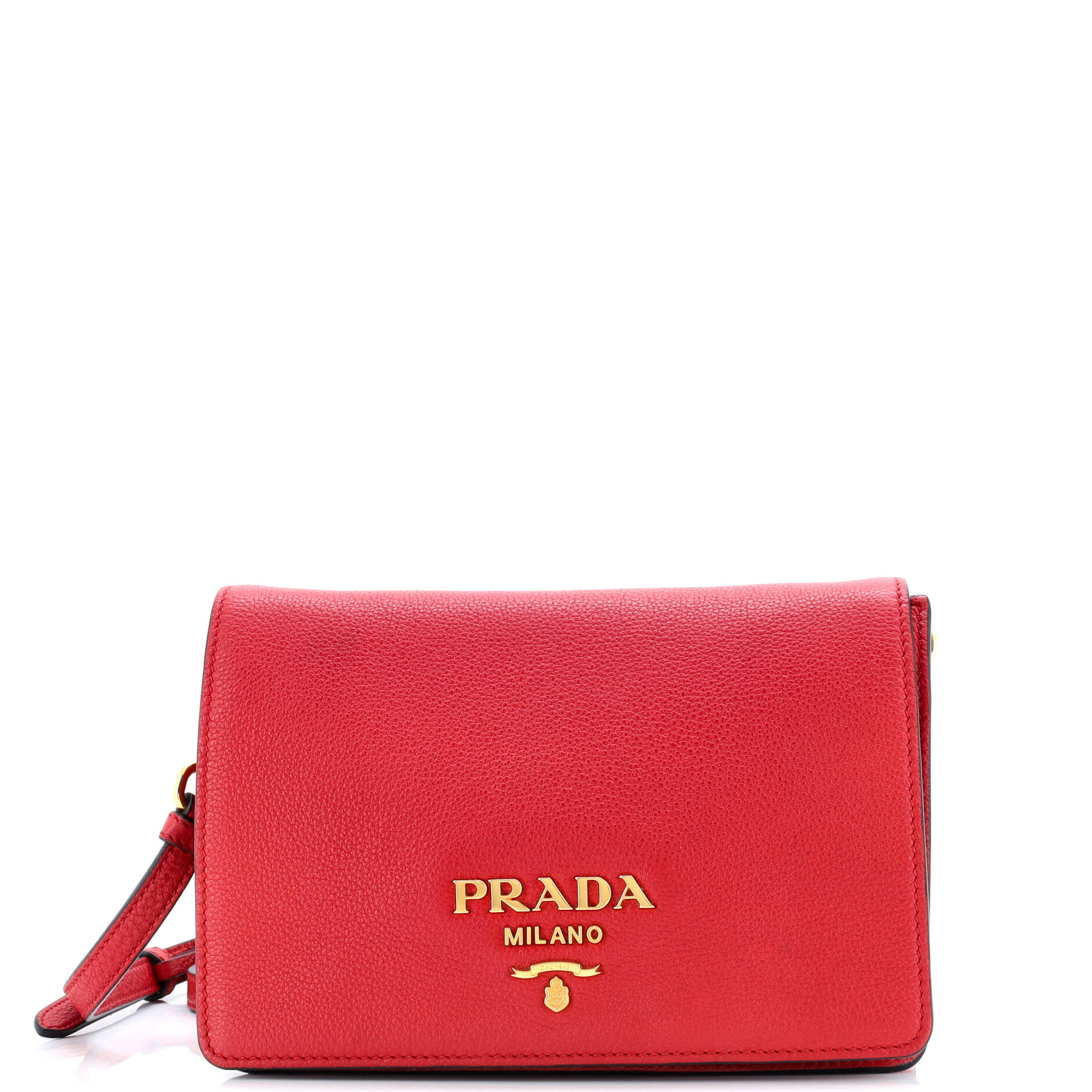 Pre-Loved Prada Dual Strap Flap Crossbody Bag Vitello Daino Small