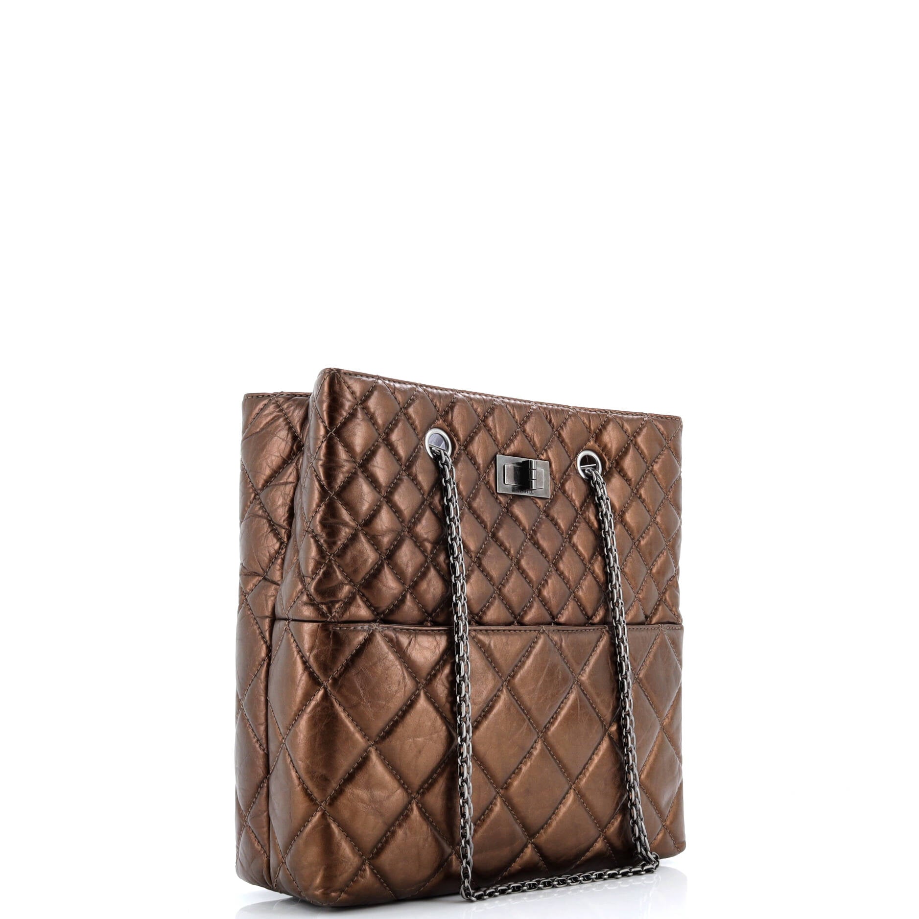 Pre-Loved Chanel Reissue Tote Quilted Aged Calfskin Tall - Image 3