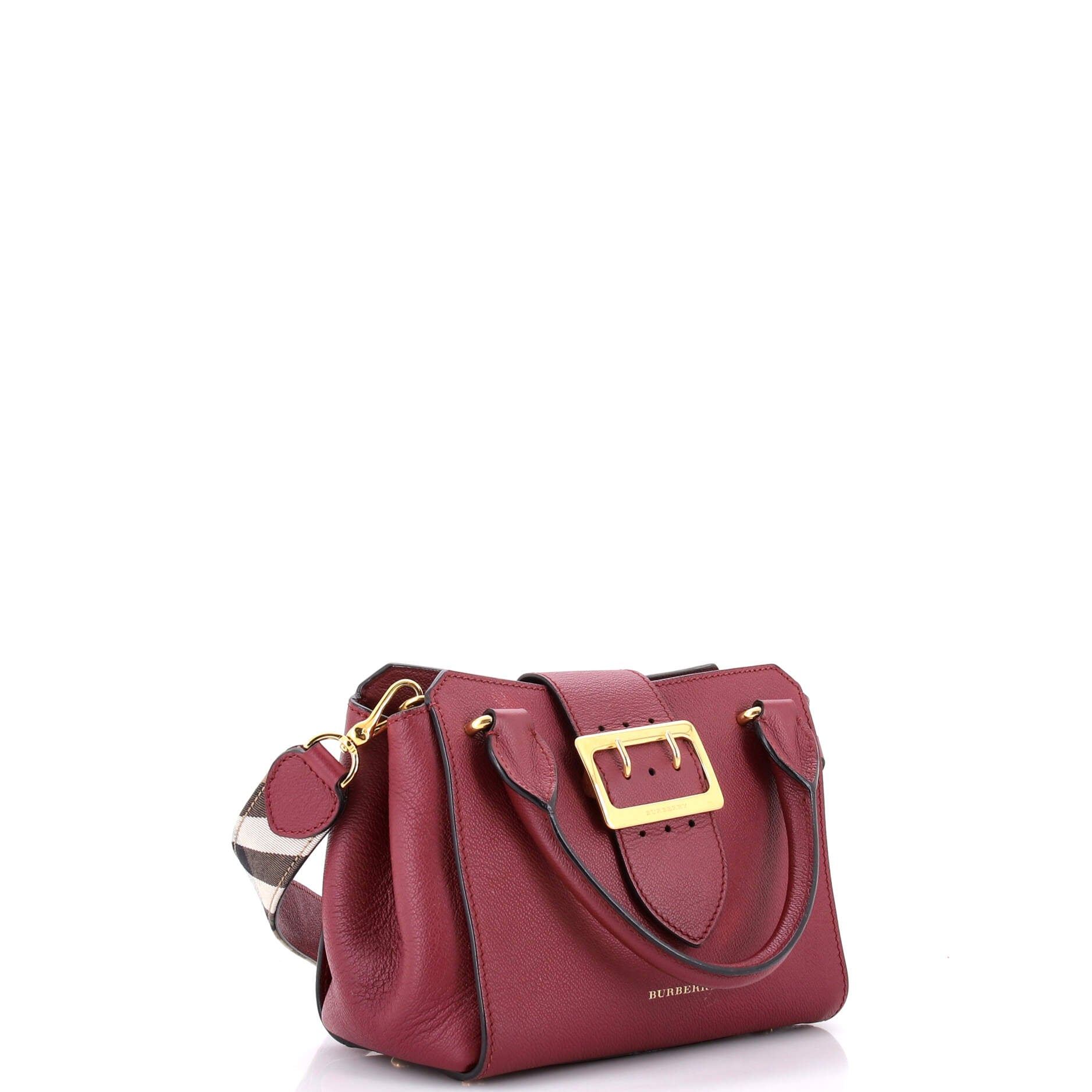 Pre-Loved Burberry Buckle Tote Leather Small - Image 2