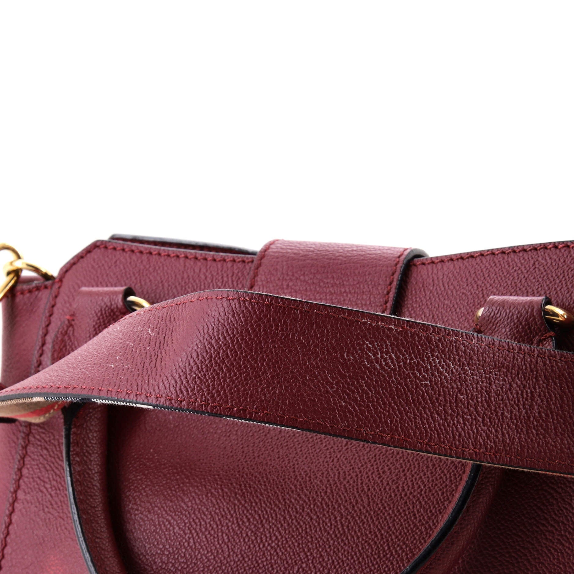Pre-Loved Burberry Buckle Tote Leather Small - Image 7