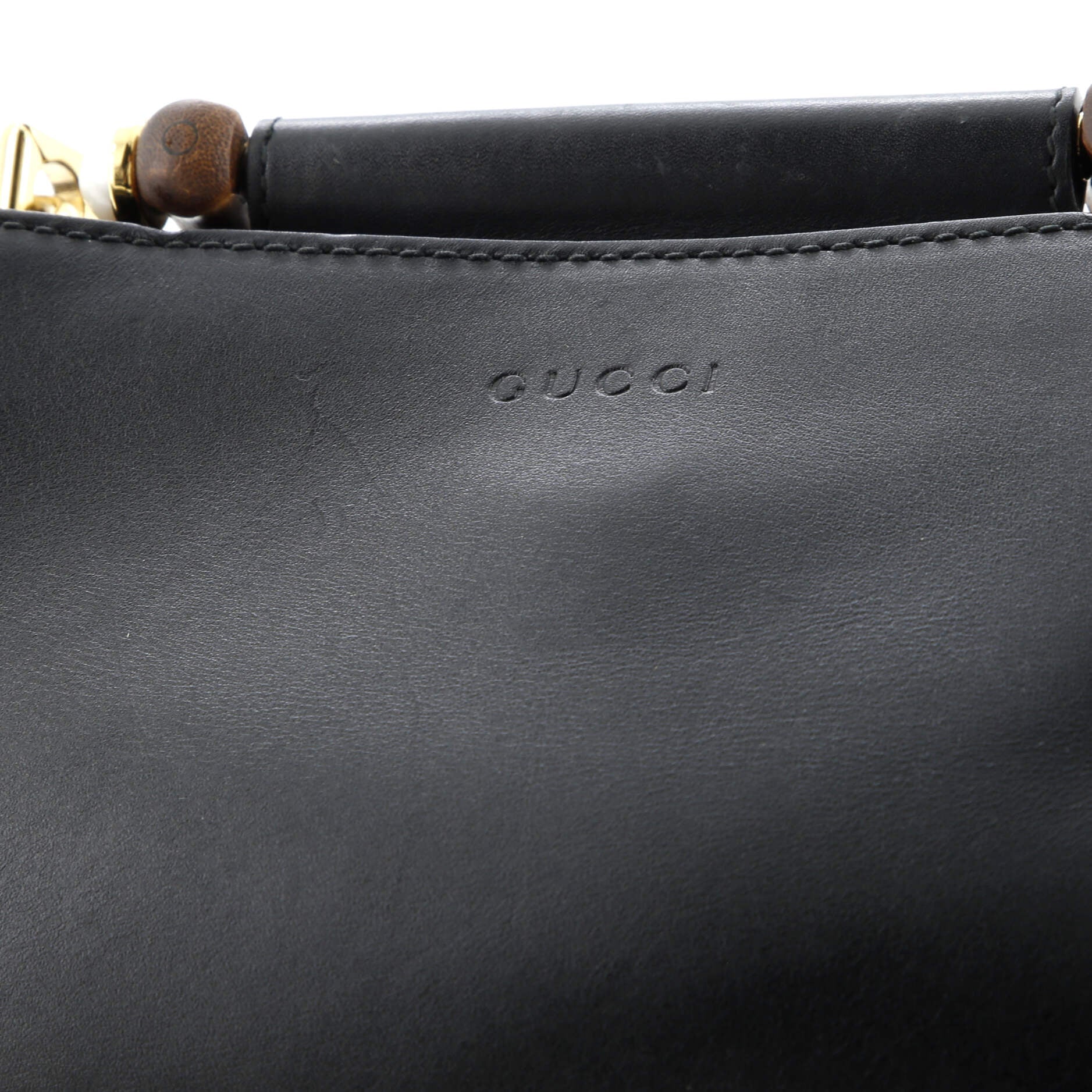 Pre-Loved Gucci Nymphaea Top Handle Bag Leather Mini - Image 6