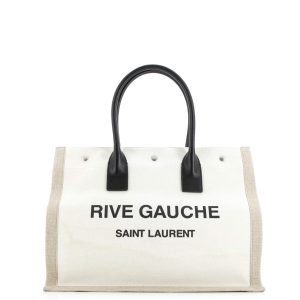 Pre-Loved Saint Laurent Rive Gauche Shopper Tote Canvas Small