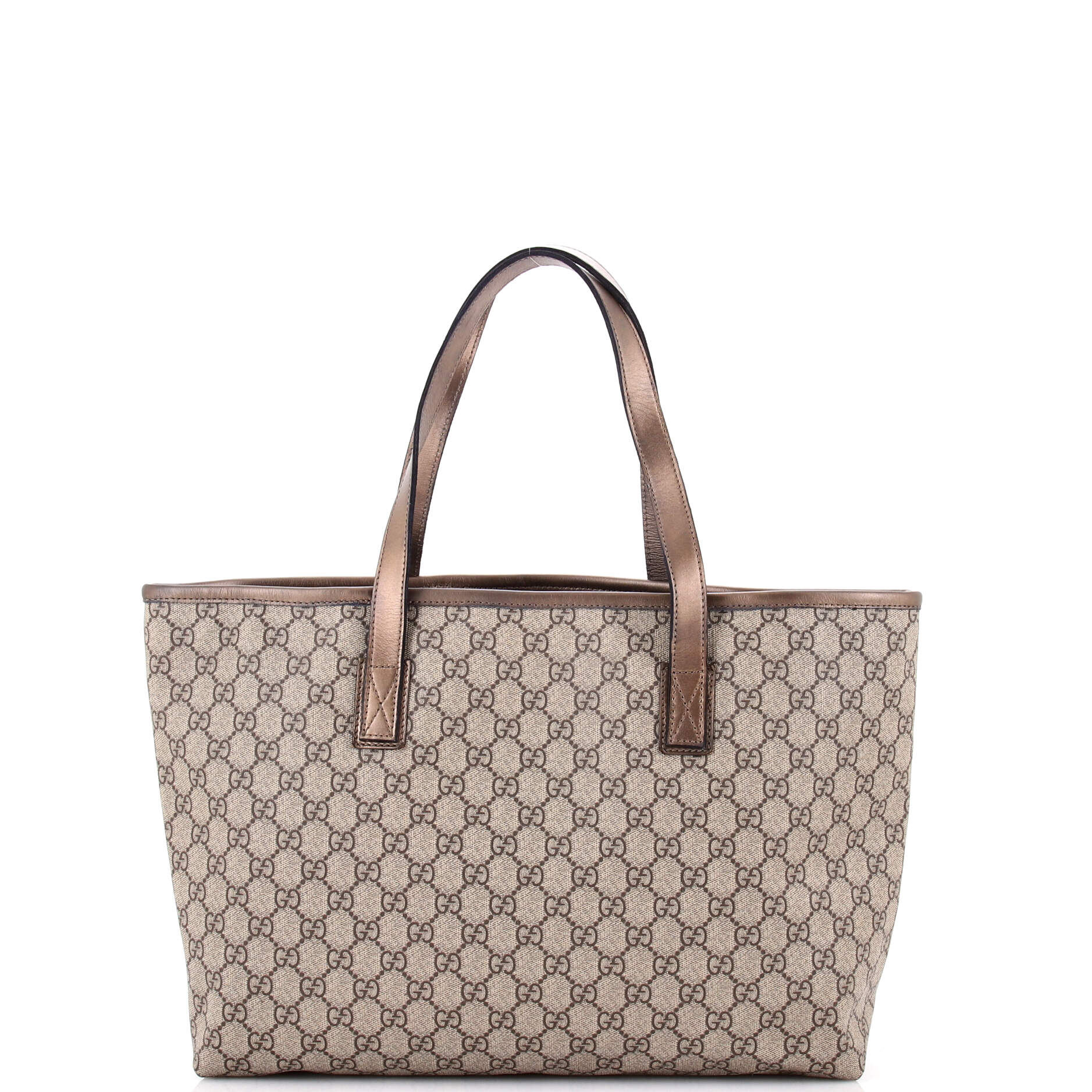 Pre-Loved Gucci Plus Tote GG Coated Canvas with Leather Large - Image 3