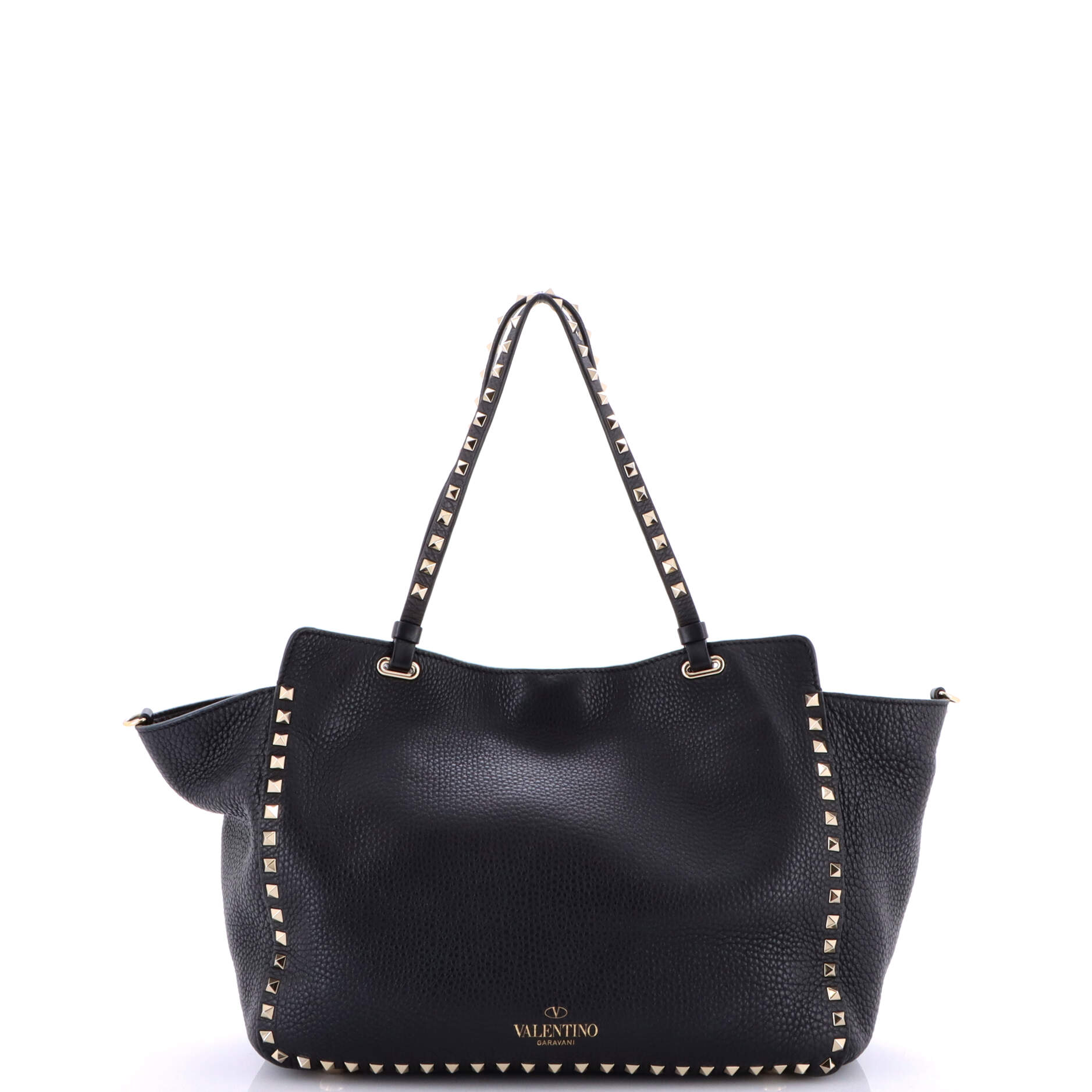 Pre-Loved Valentino Rockstud Tote Pebbled Leather Medium - Image 3