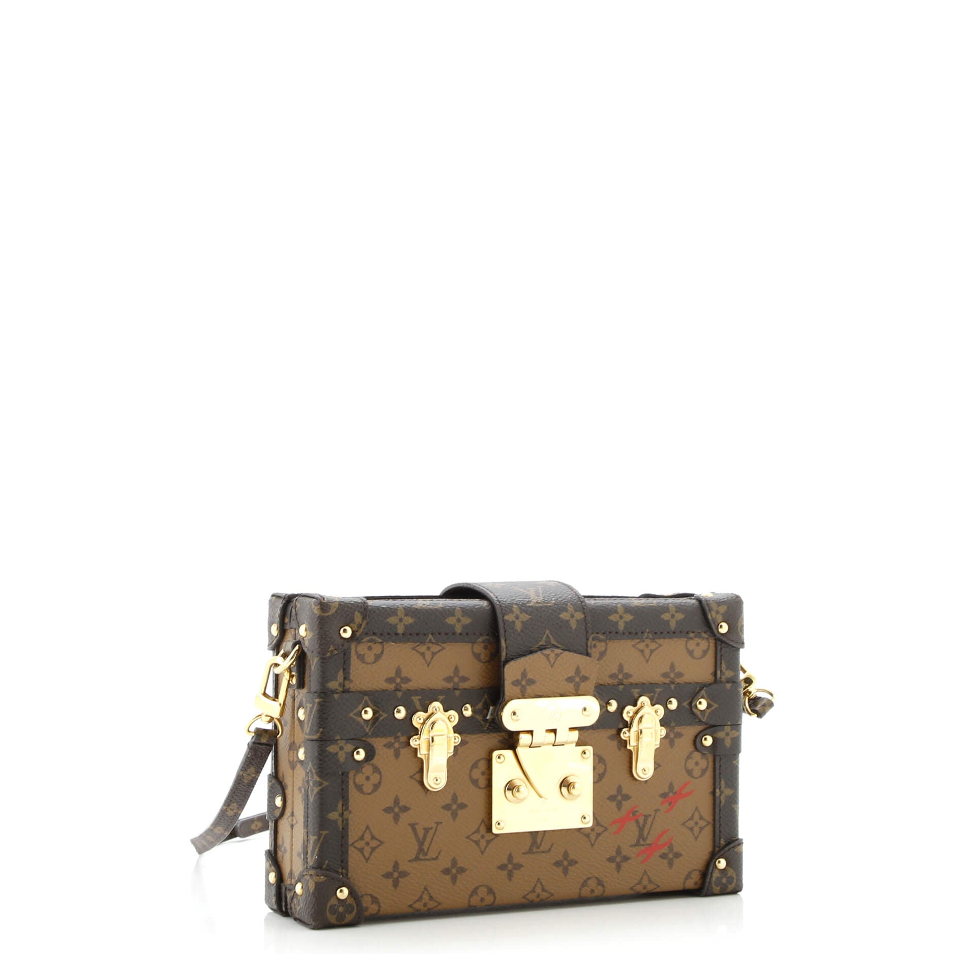 Pre-Loved Louis Vuitton Petite Malle Handbag Reverse Monogram Canvas - Image 2