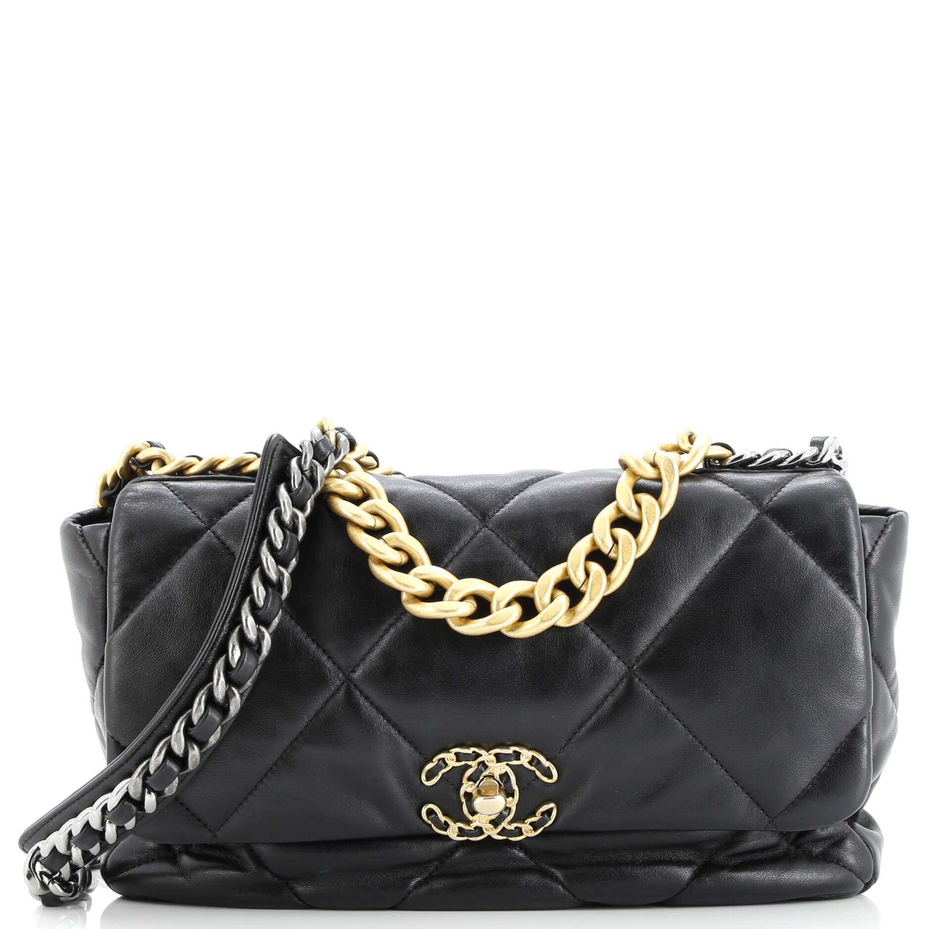 Pre-Loved Chanel 19 Flap Bag Quilted Leather Large