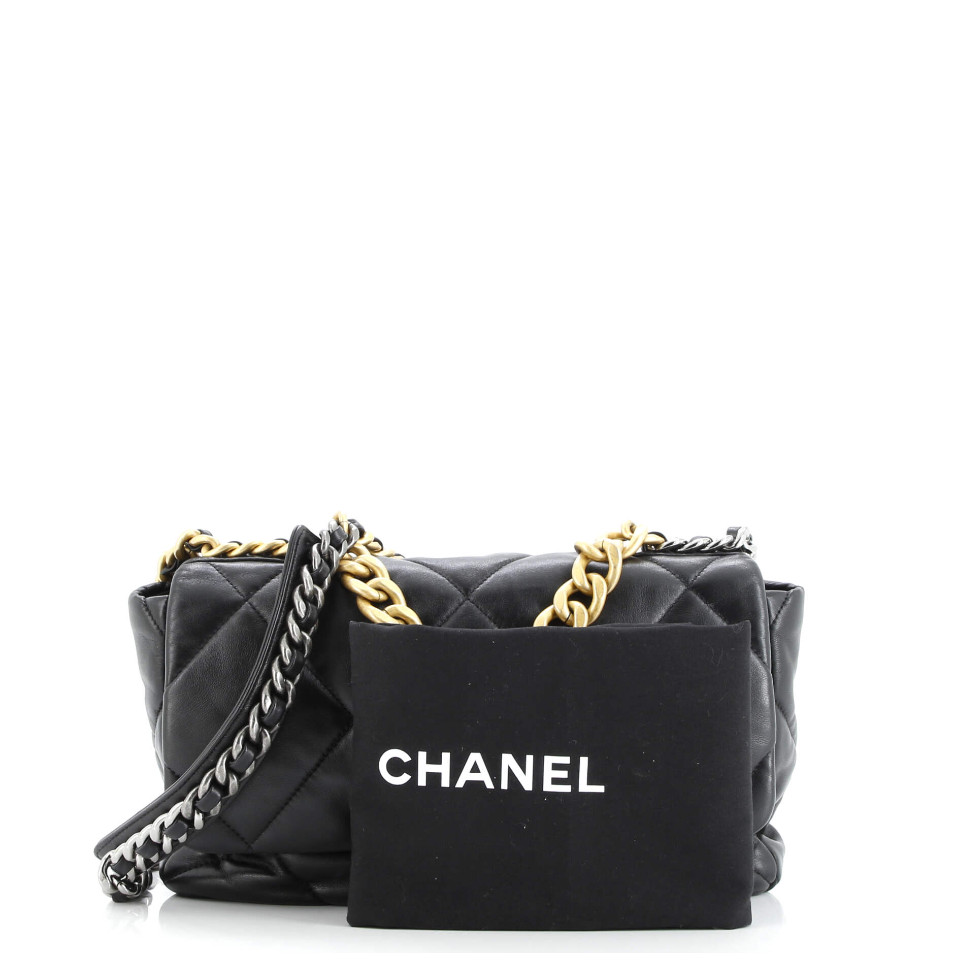 Pre-Loved Chanel 19 Flap Bag Quilted Leather Large - Image 2