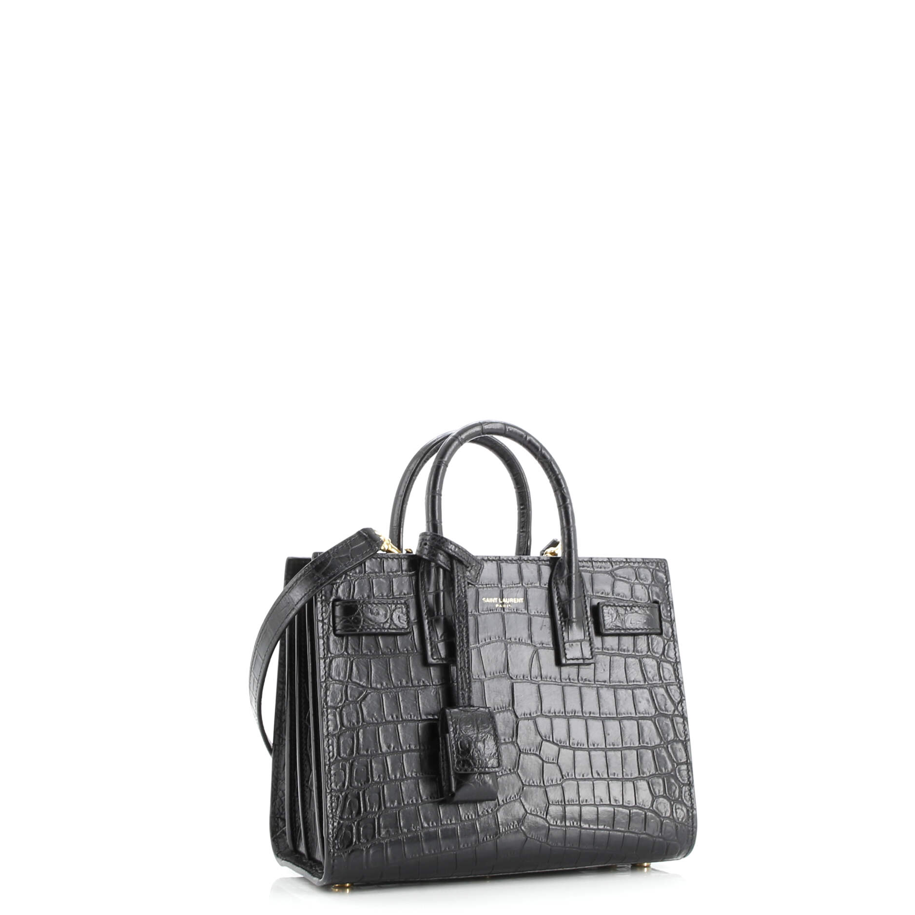 Pre-Loved Saint Laurent Sac de Jour NM Bag Crocodile Embossed Leather Nano - Image 2