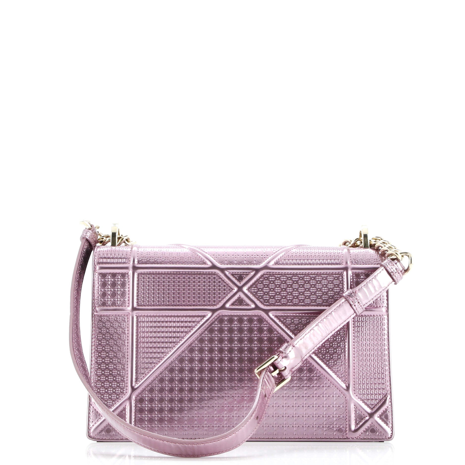 Pre-Loved Christian Dior Diorama Flap Bag Cannage Embossed Calfskin Medium - Image 3