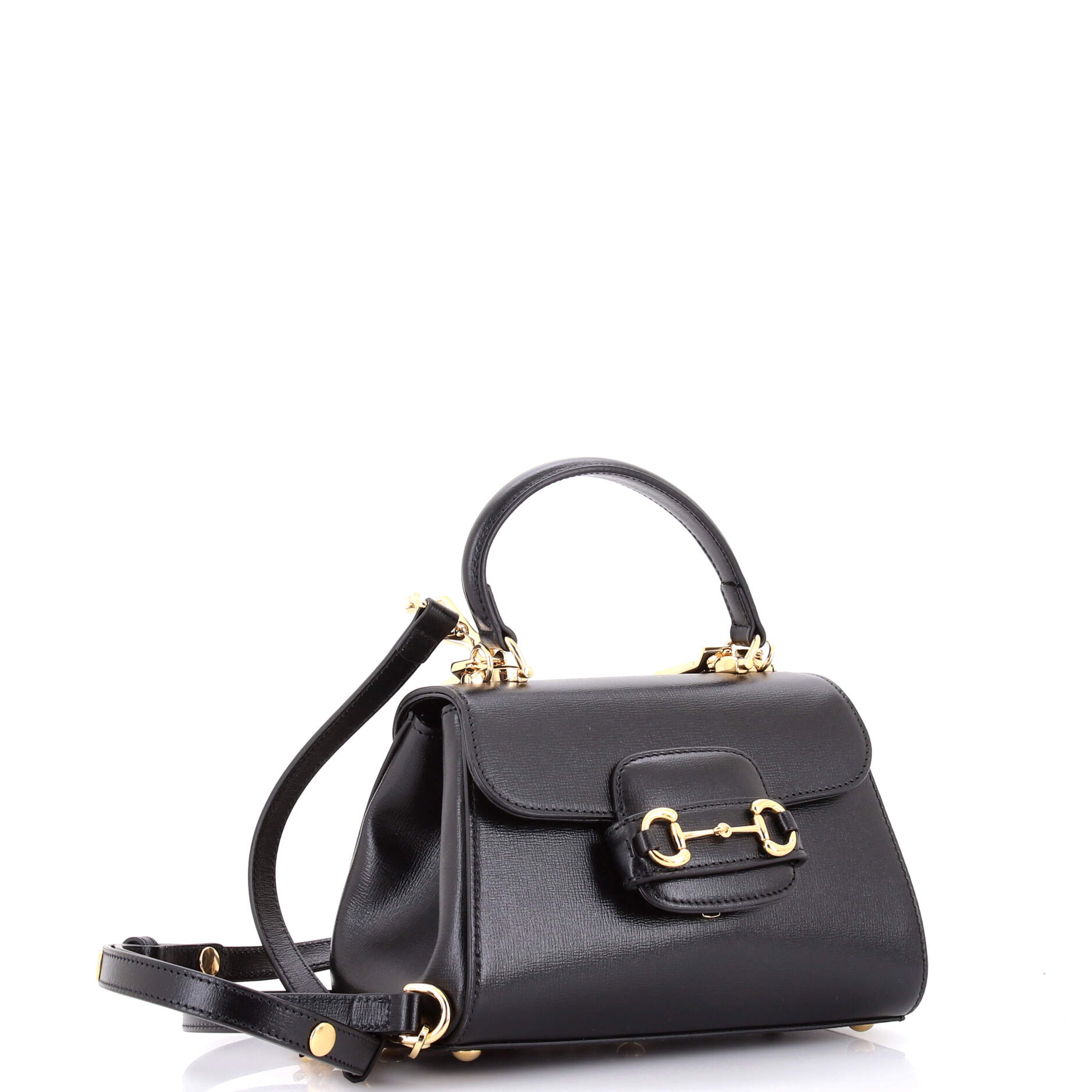 Pre-Loved Gucci Horsebit 1955 Top Handle Flap Bag Leather Mini - Image 2