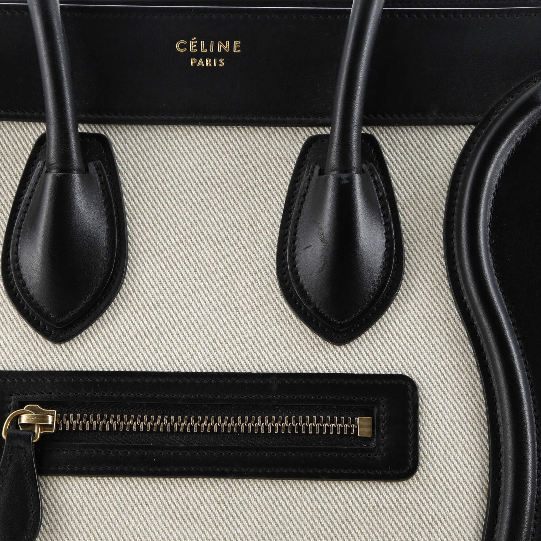 Pre-Loved Celine Tricolor Luggage Bag Canvas and Leather Micro - Image 6