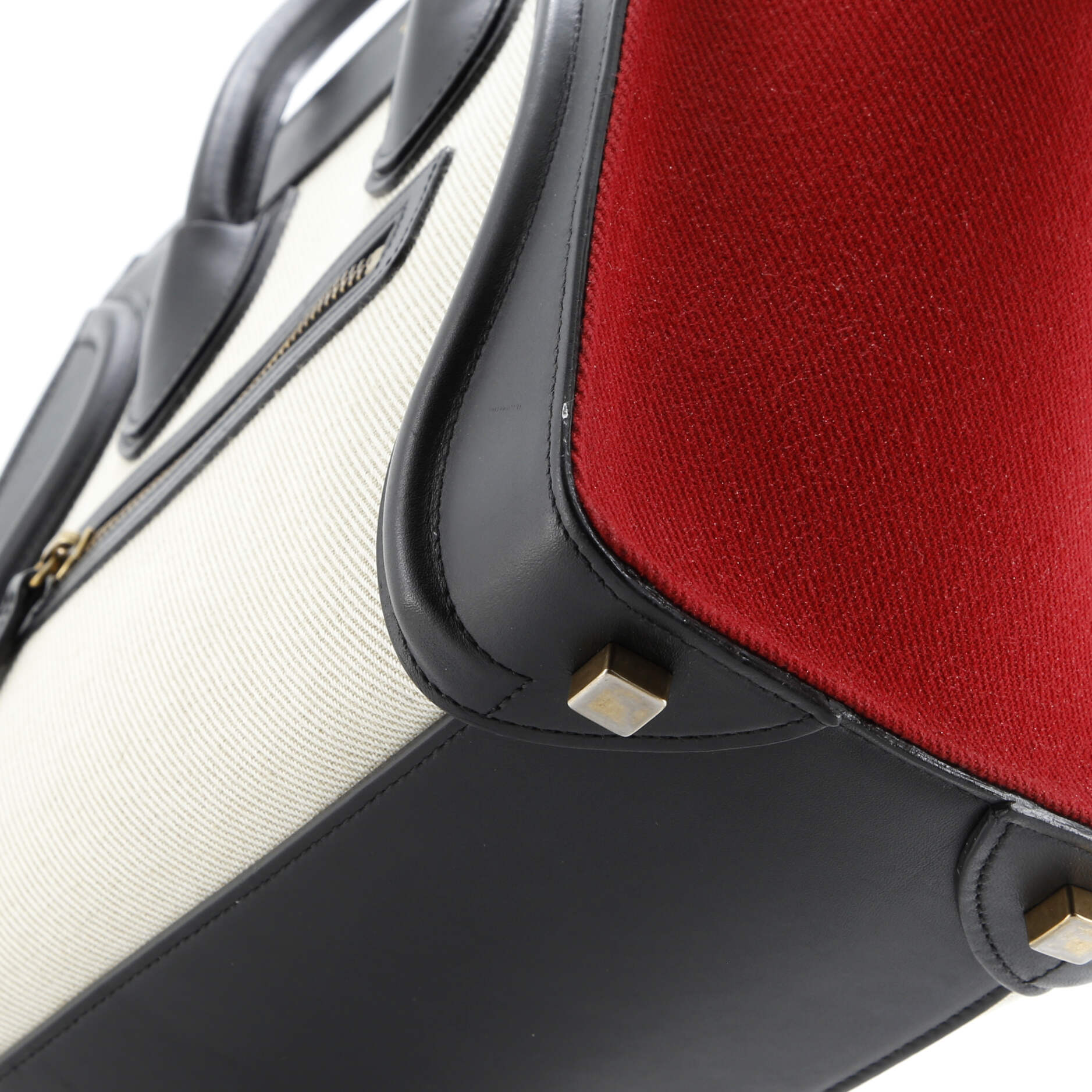 Pre-Loved Celine Tricolor Luggage Bag Canvas and Leather Micro - Image 7