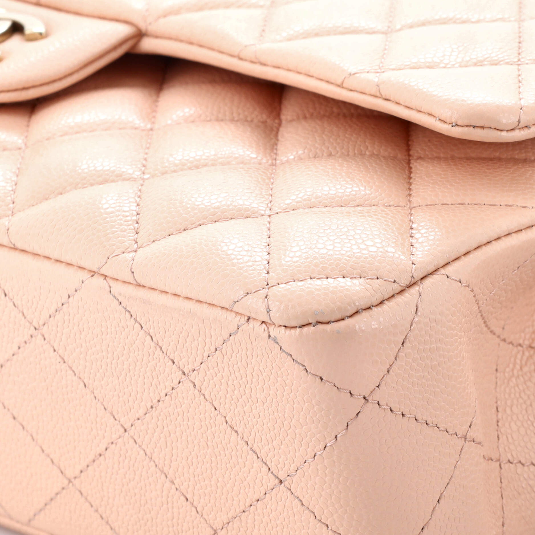 Pre-Loved Chanel Classic Double Flap Bag Quilted Caviar Medium - Image 6