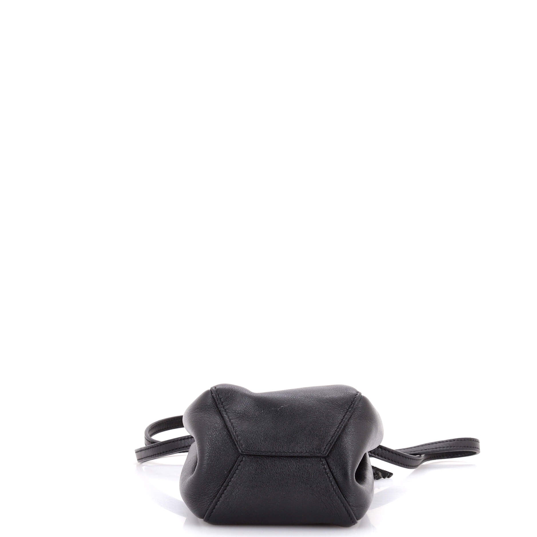 Pre-Loved Saint Laurent Monogram Bourse Bucket Bag Embellished Leather Mini - Image 4