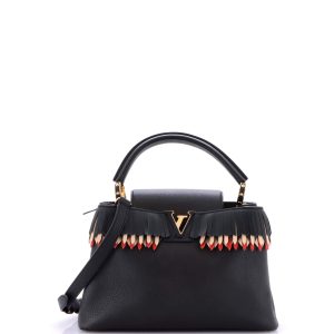 Pre-Loved Louis Vuitton Capucines Bag Leather with Fringe Detail PM