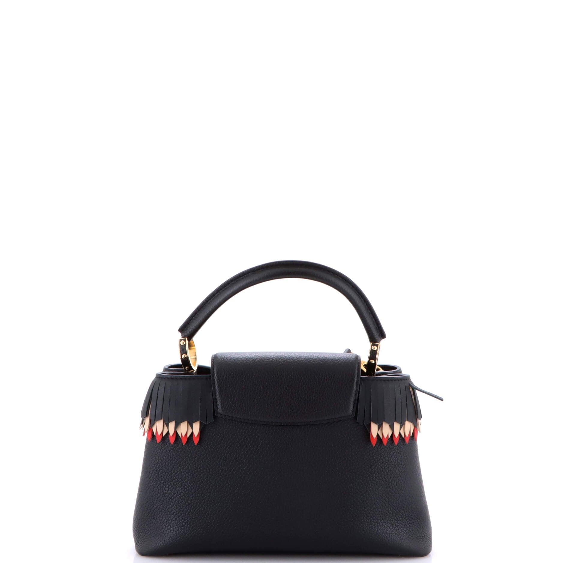 Pre-Loved Louis Vuitton Capucines Bag Leather with Fringe Detail PM - Image 3