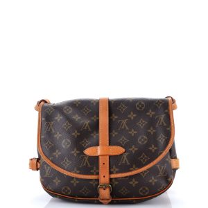 Pre-Loved Louis Vuitton Saumur Handbag Monogram Canvas 30