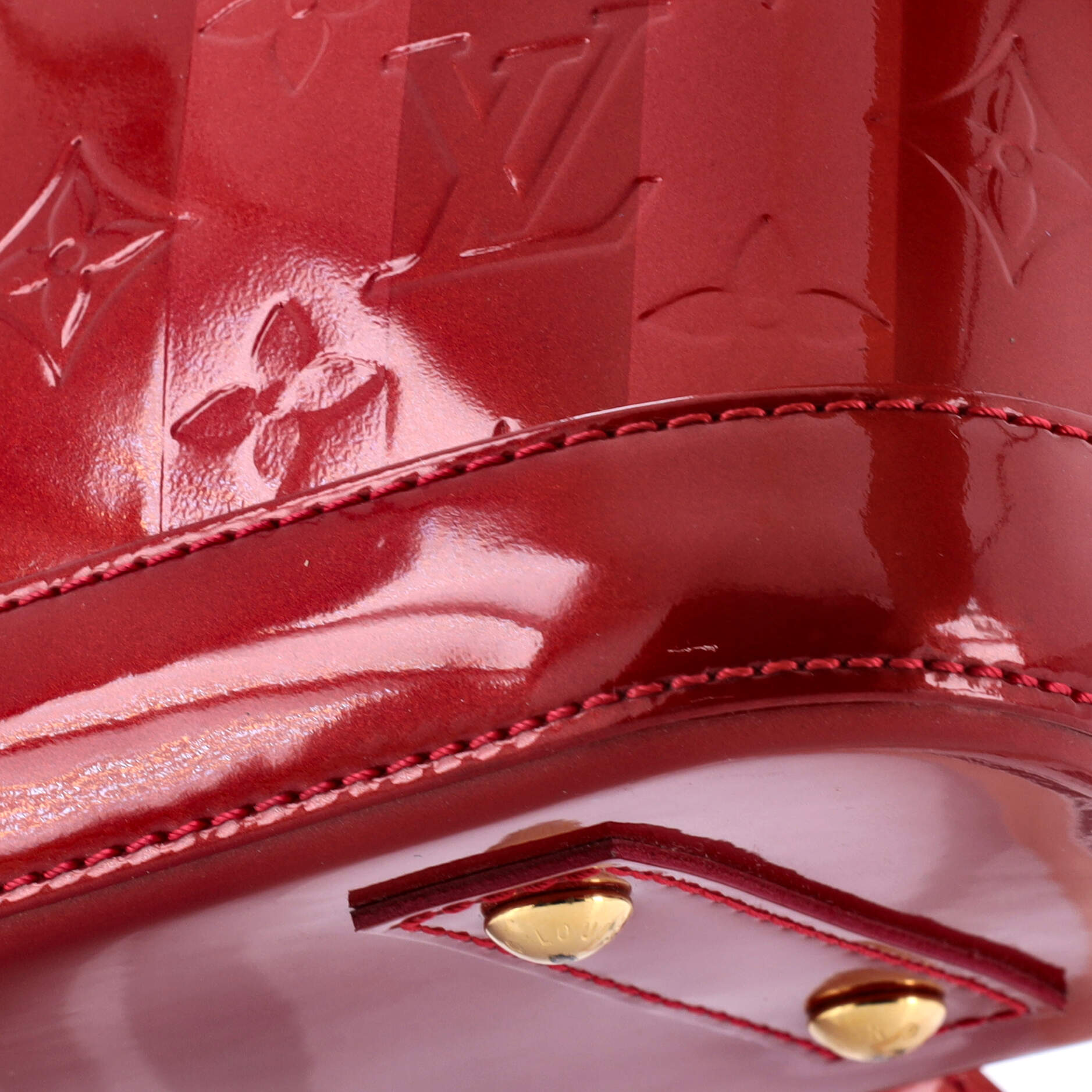 Pre-Loved Louis Vuitton Alma Handbag Limited Edition Monogram Vernis Rayures BB - Image 6