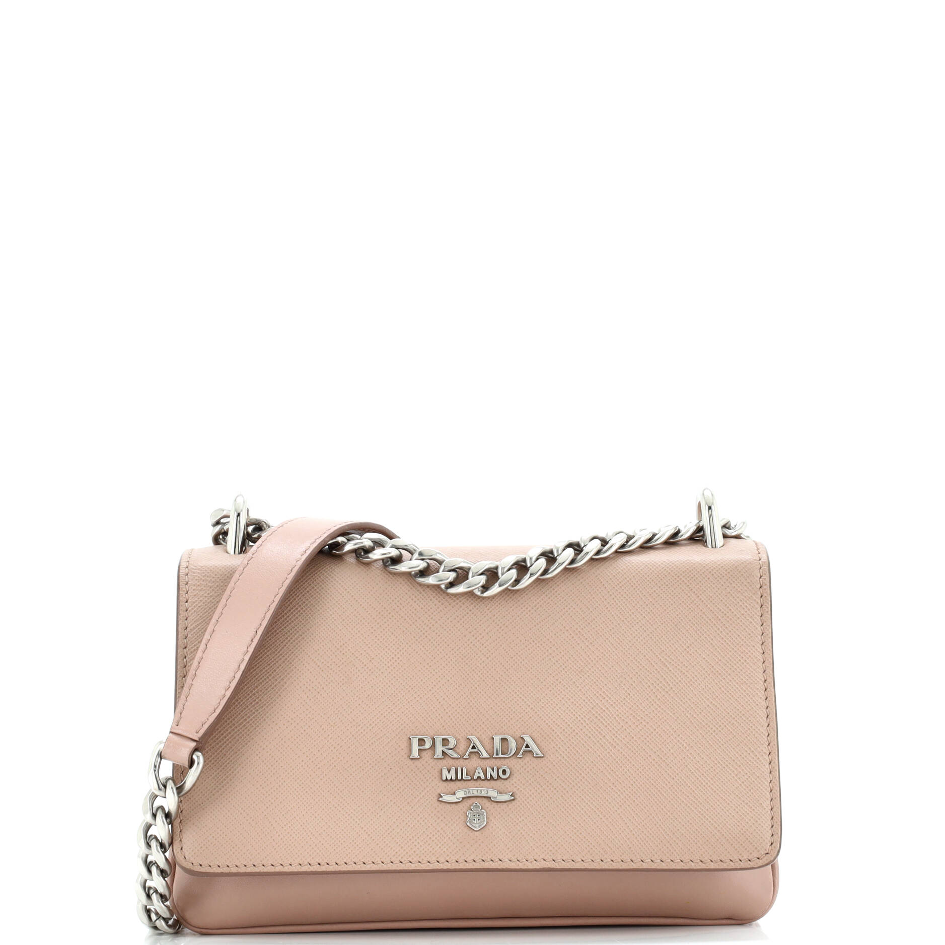Pre-Loved Prada Chain Flap Crossbody Bag Saffiano and Soft Calf Small