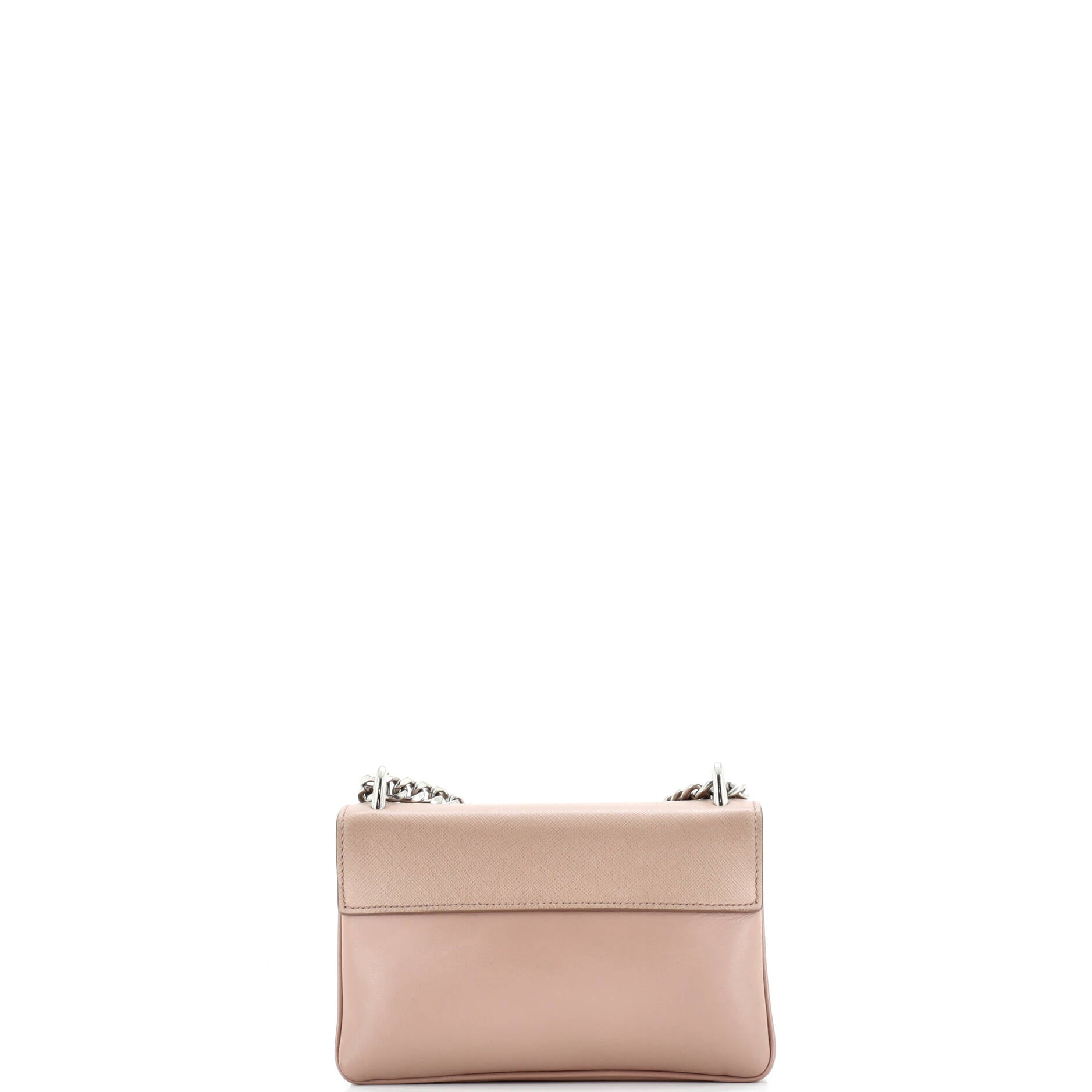 Pre-Loved Prada Chain Flap Crossbody Bag Saffiano and Soft Calf Small - Image 3