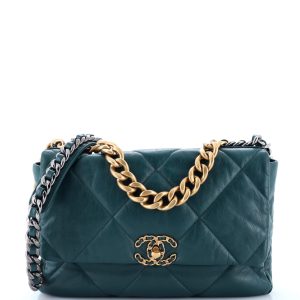 Pre-Loved Chanel 19 Flap Bag Quilted Leather Large
